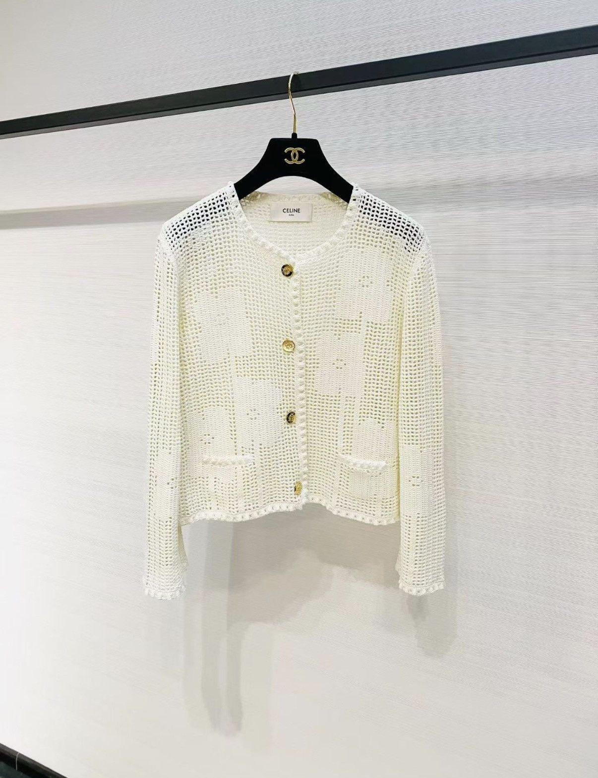 Celine Celine cut-out knit cardigan J33 Size S / US 4 / IT 40 - 1 Thumbnail