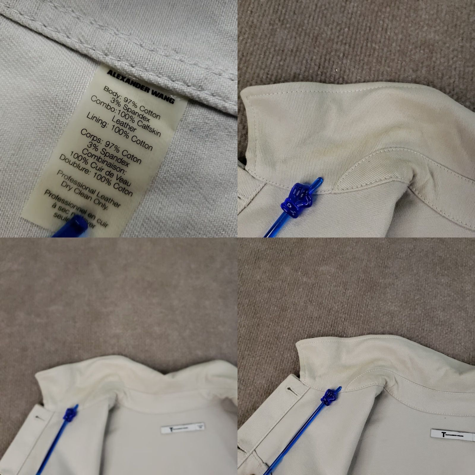 Alexander Wang Alexander Wang Jacket Womens Medium Beige Denim Patch Trucker Stretch - Mens? Size M / US 6-8 / IT 42-44 - 9 Thumbnail