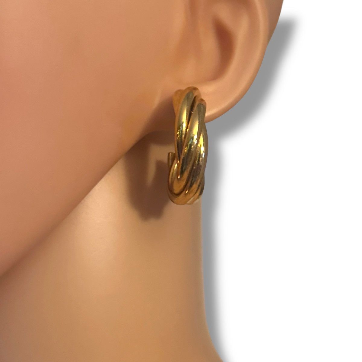 Other Chunky gold tone twisted hoop earrings Size ONE SIZE - 4 Thumbnail