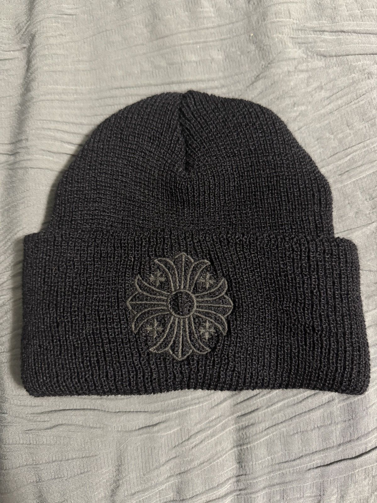 image of Chrome Hearts Cross Beanie in Black, Men's