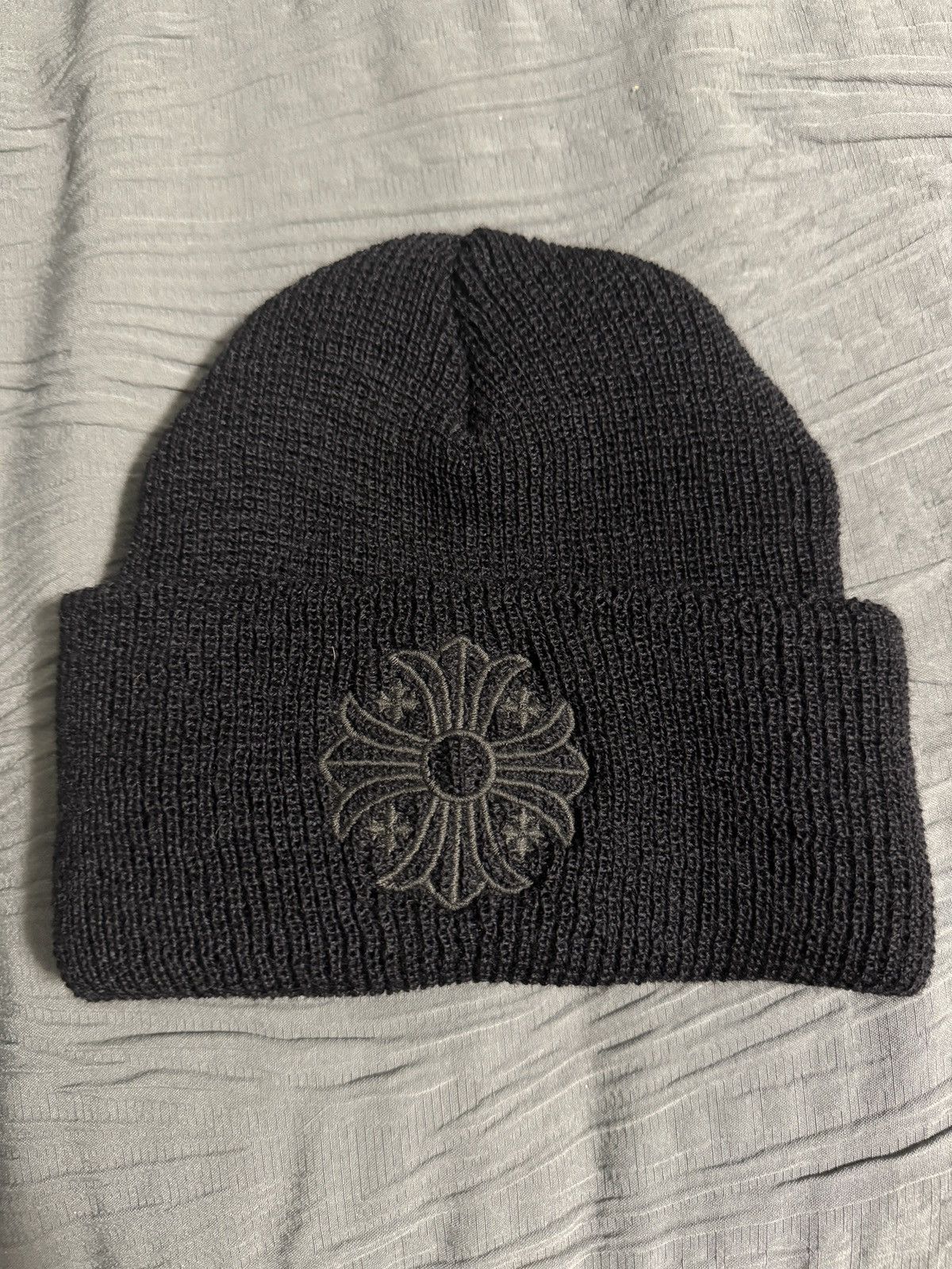 Pre-owned Chrome Hearts Cross Beanie In Black