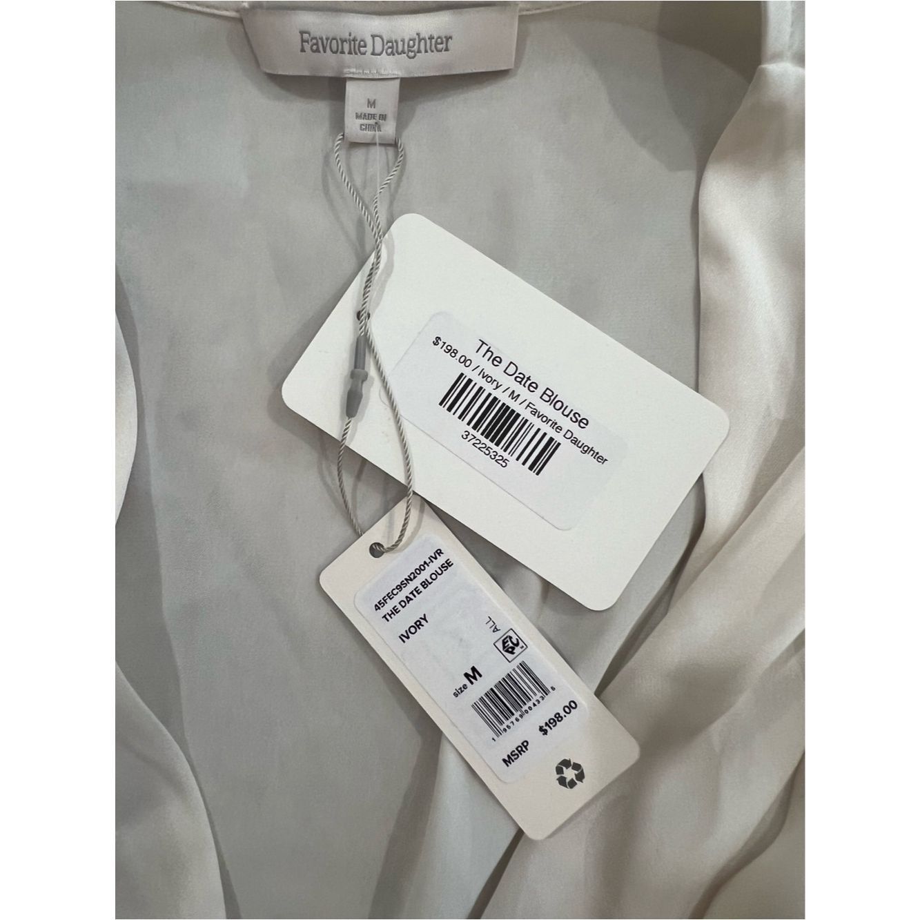 Other Favorite Daughter “The Date Blouse” Ivory Satin Bodysuit NW Size M / US 6-8 / IT 42-44 - 5 Thumbnail