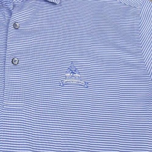 Vintage Ronald Rose Polo Shirt Mens M Blue Striped Stretch Golf Stain Size US M / EU 48-50 / 2 - 3 Thumbnail
