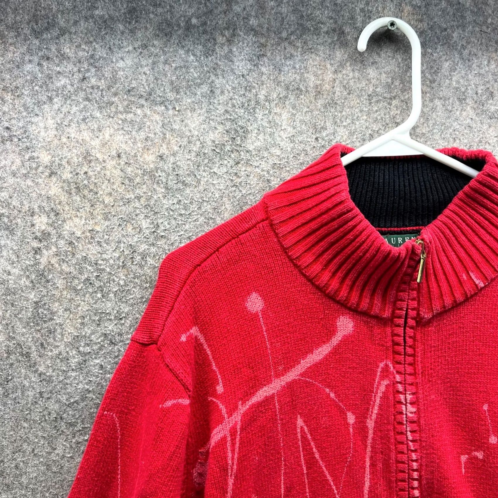 Ralph Lauren VTG Lauren Ralph Lauren Sweater Women 3X Red 1/4 Zip Pullover Crown Crest Logosill Size XXL / US 16-18 / IT 52-54 - 6 Thumbnail