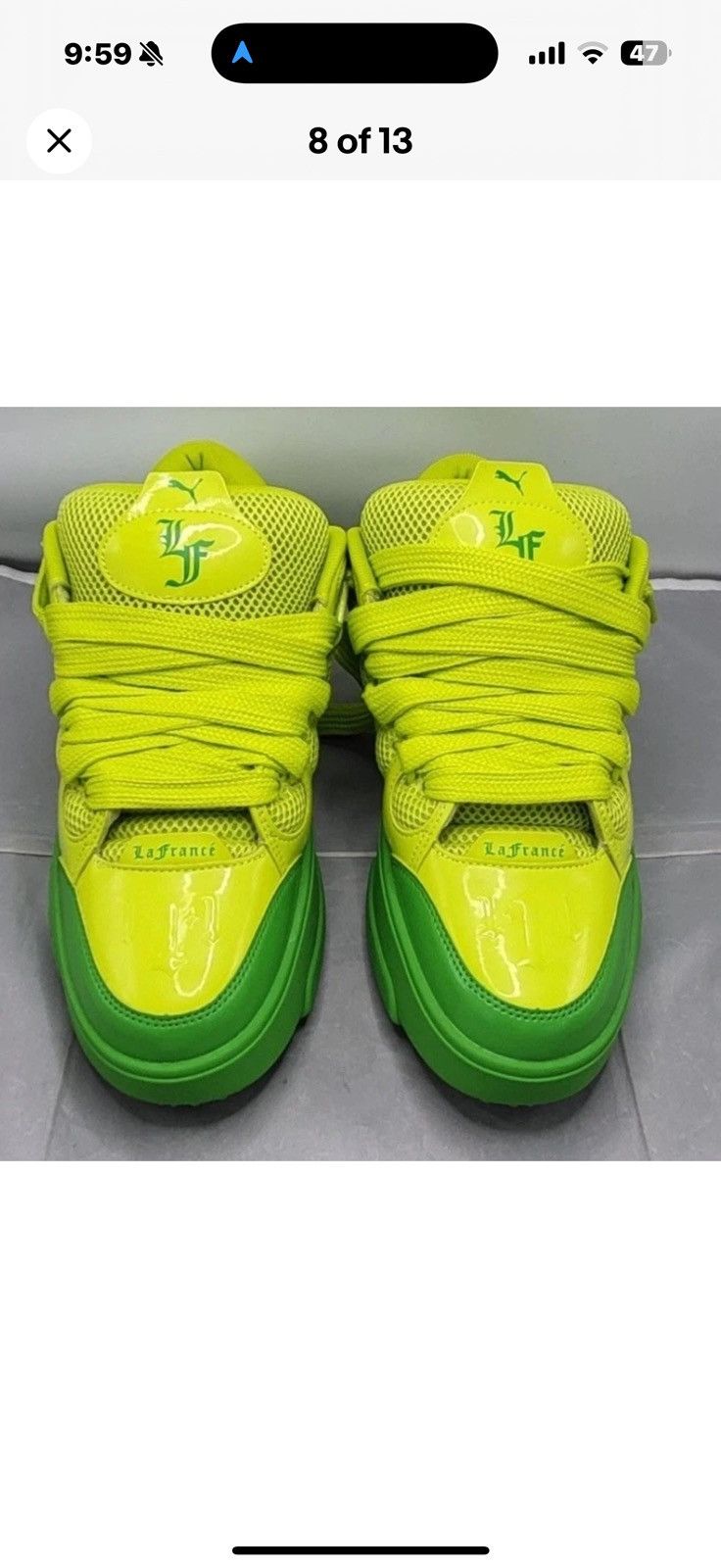 Puma PUMA Lamelo Ball LaFrance Assist Mens 9Green Lime Smash Size US 9 / EU 42 - 8 Thumbnail