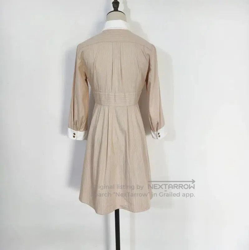 Burberry Burberry Beige Striped Cotton Dress for Spring. Size M / US 6-8 / IT 42-44 - 5 Thumbnail