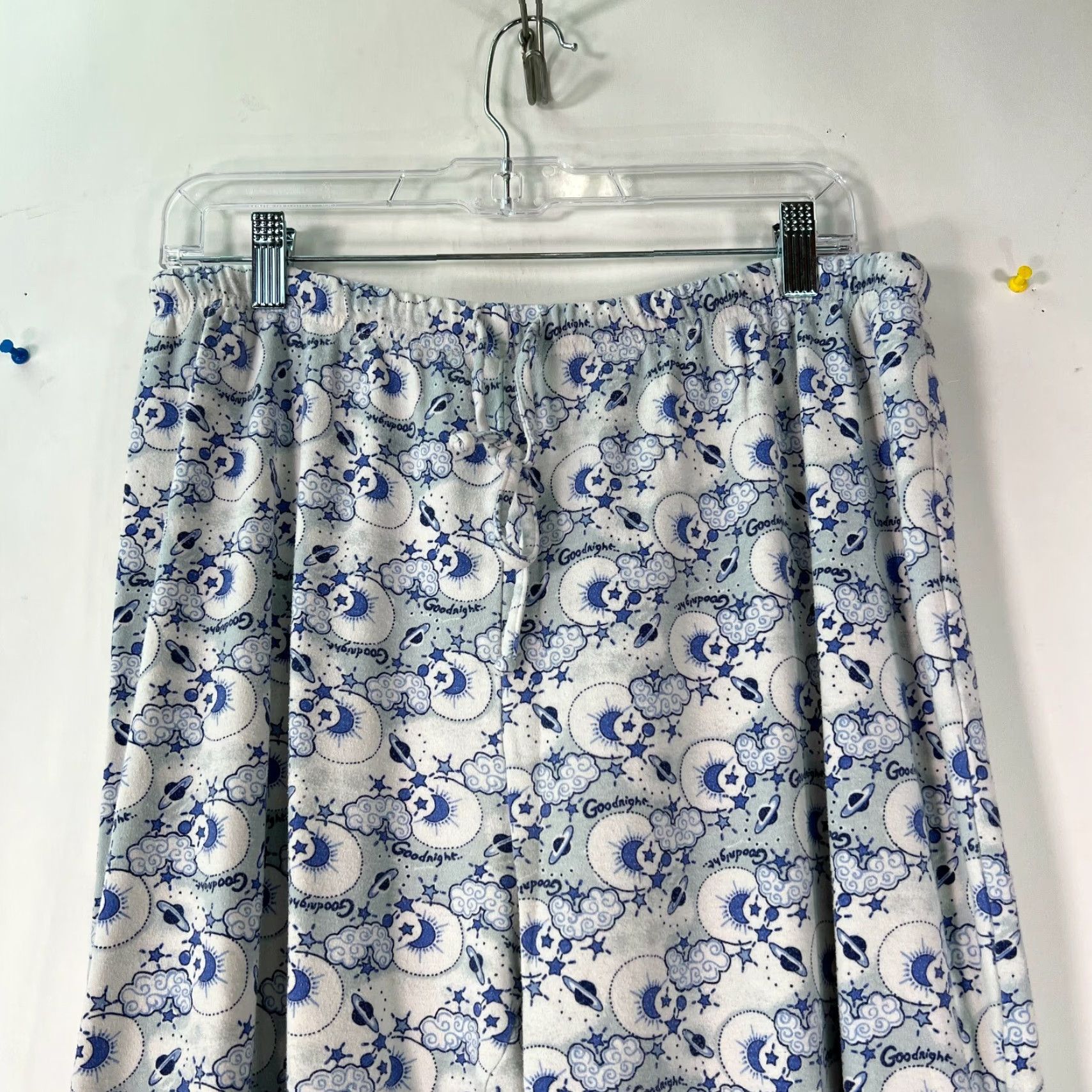 Vintage Moon Rocket Womens Blue Good Night Print Cami Top 2 Piece Pajamas Set Size Large Size L / US 10 / IT 46 - 5 Thumbnail