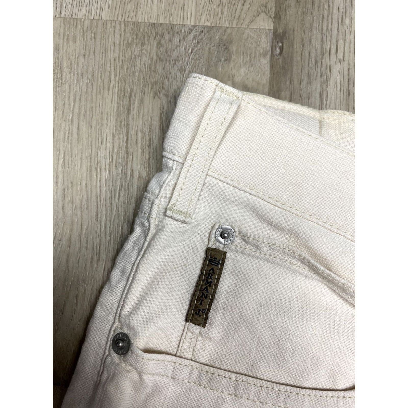 Vintage Armani Jeans Vintage Mens LINEN Jeans Size 36 Beige Regular 36 in 32 in 36 XS? Size US 36 / EU 52 - 7 Thumbnail