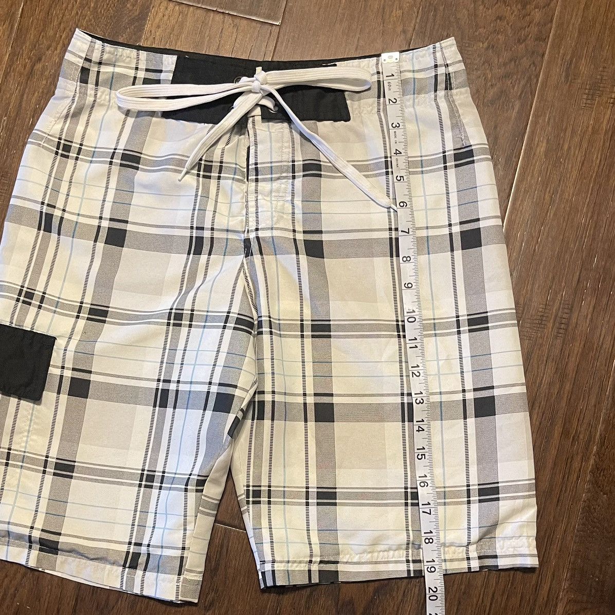 Carbon Carbon Plaid Cargo Swim Board Shorts Pockets Size US 28 / EU 44 - 8 Thumbnail