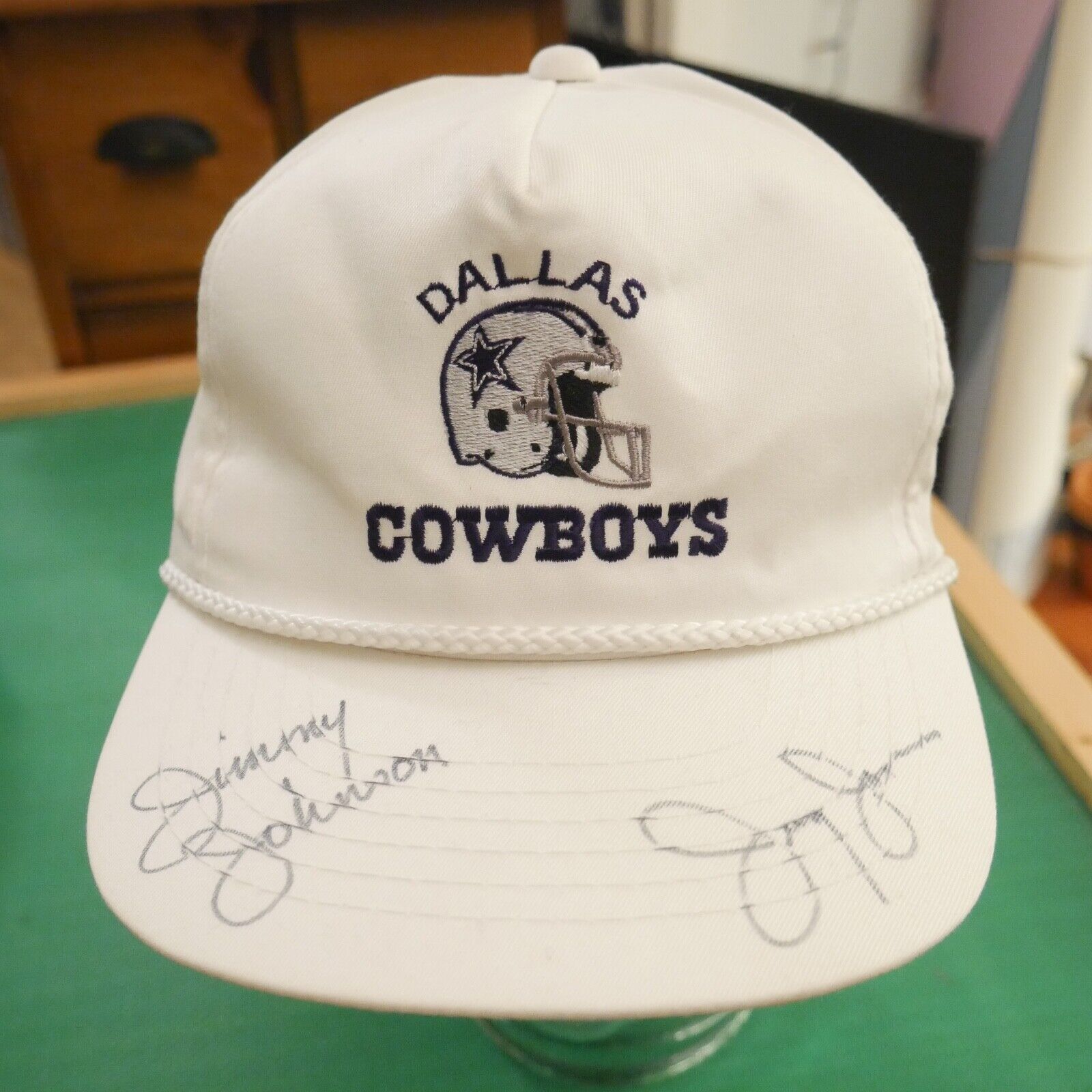 Vintage Dallas Cowboys Snapback Hat Jimmy Johnson Autograph