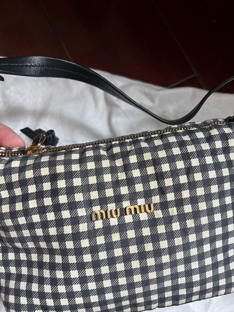 Prada Miumiu Checkered Bag Personal Use Sold As Is-2506 Size ONE SIZE - 2 Thumbnail