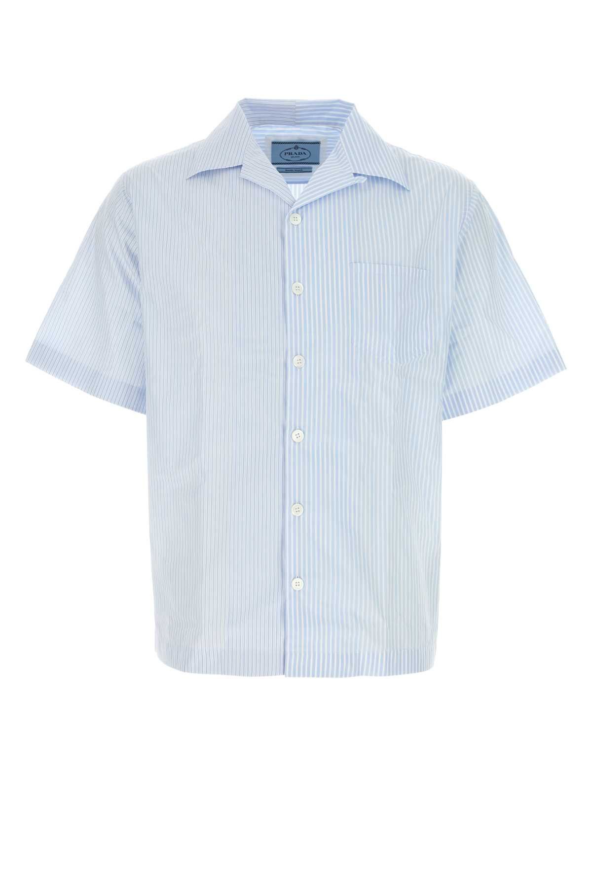 image of Prada Printed Poplin Shirt in Stripped, Men's (Size Medium)