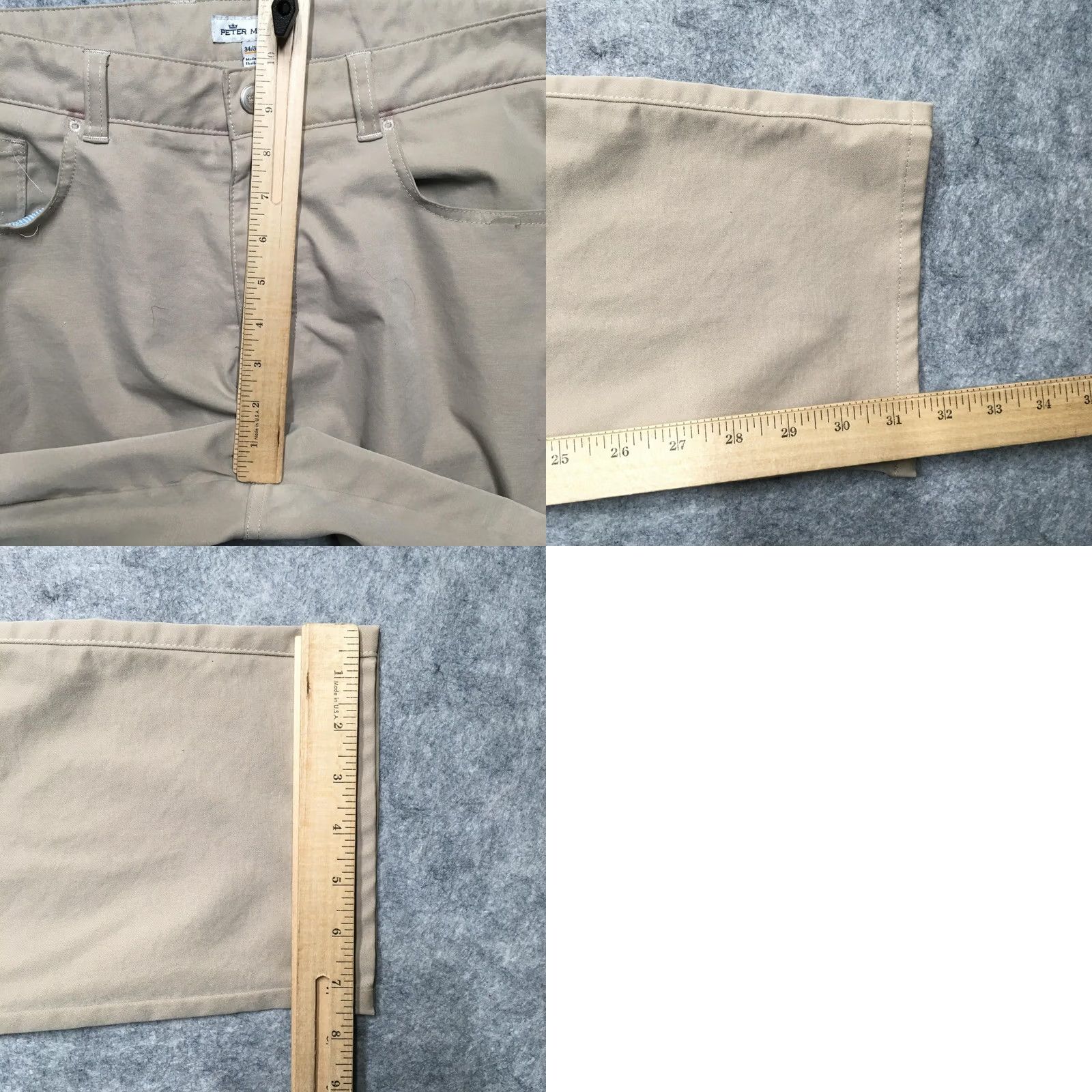 Peter Millar VINTAGE Peter Millar EB66 Pants Mens 34x32 Beige Khaki 5-Pocket Golf Performance Size US 34 / EU 50 - 10 Thumbnail
