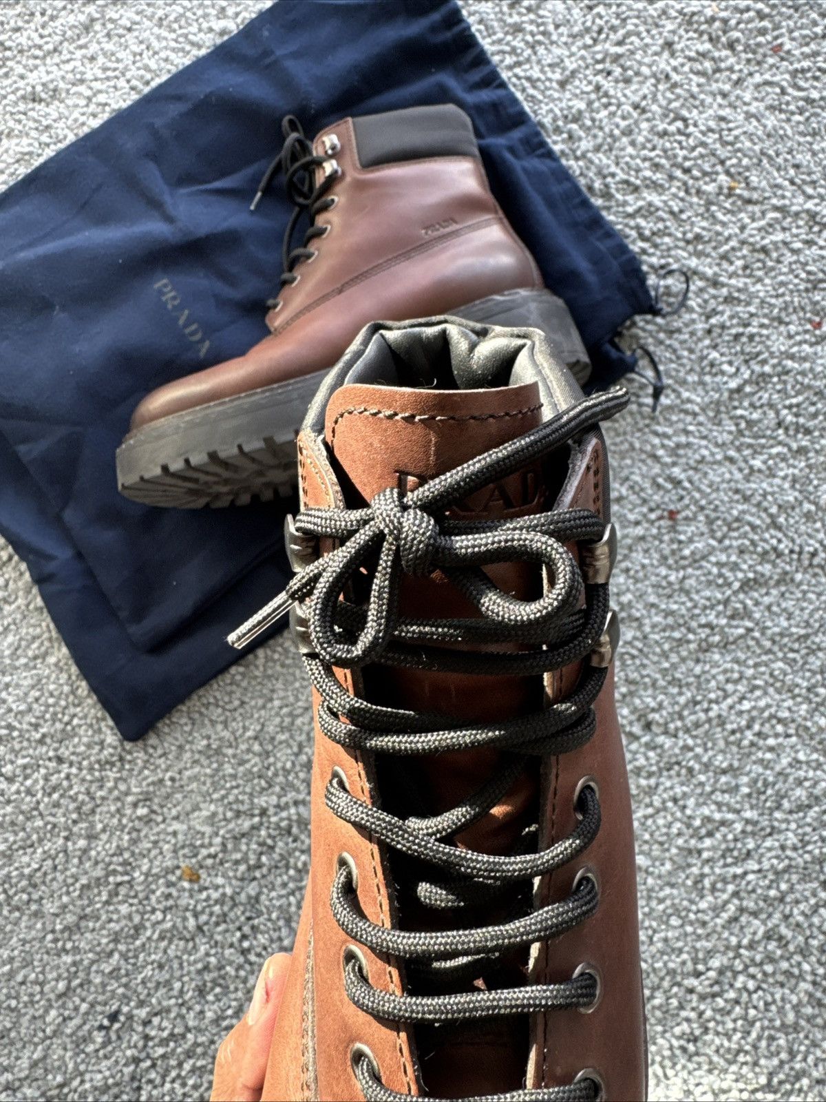 Prada Prada Re-Nylon Leather Work Boots Size US 8.5 / EU 41-42 - 4 Thumbnail