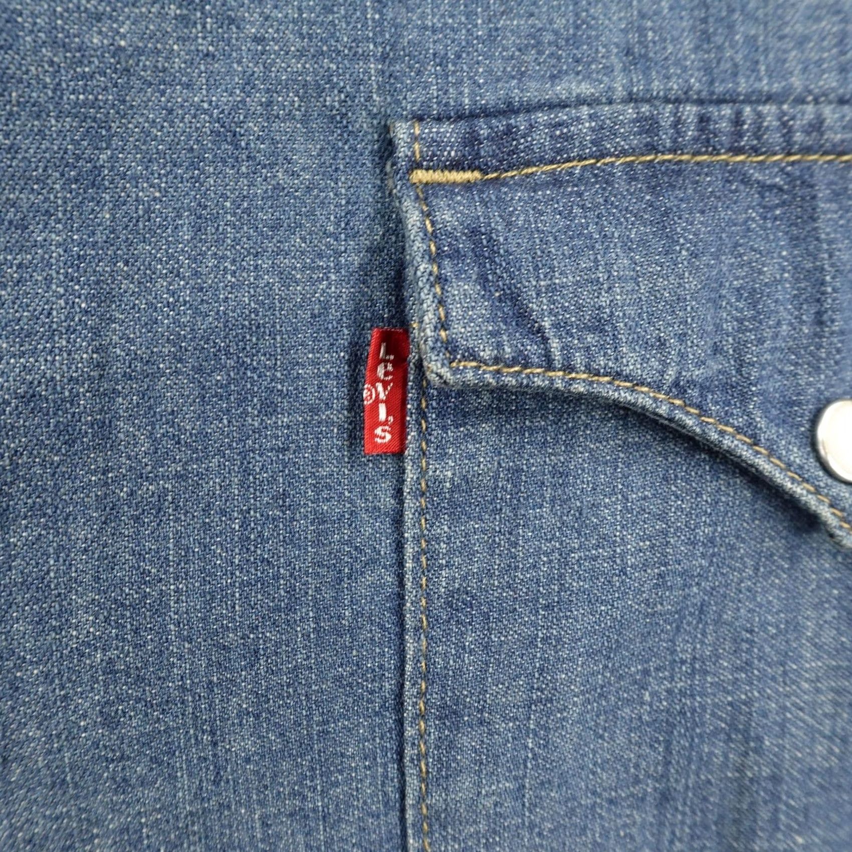 Levi's Levis Shirt Mens 2XL Blue Denim Jean Western Pearl Snap Red Tab Rodeo Ranch NEW Size US XXL / EU 58 / 5 - 3 Thumbnail
