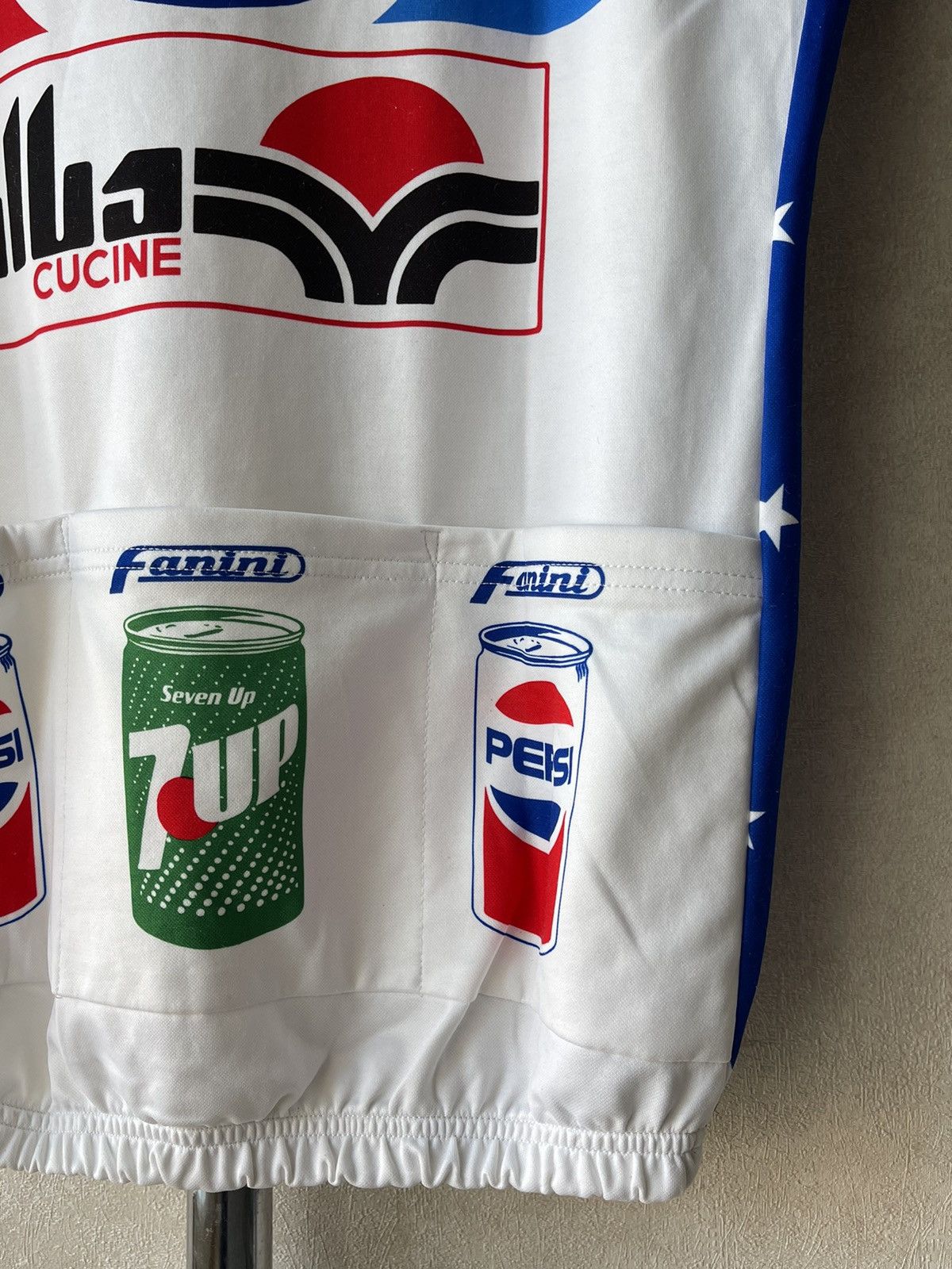 Vintage 80s VTG Pepsi Fanini Cycling Jersey 1/4 Zip Y2K Italy Size US XL / EU 56 / 4 - 12 Thumbnail