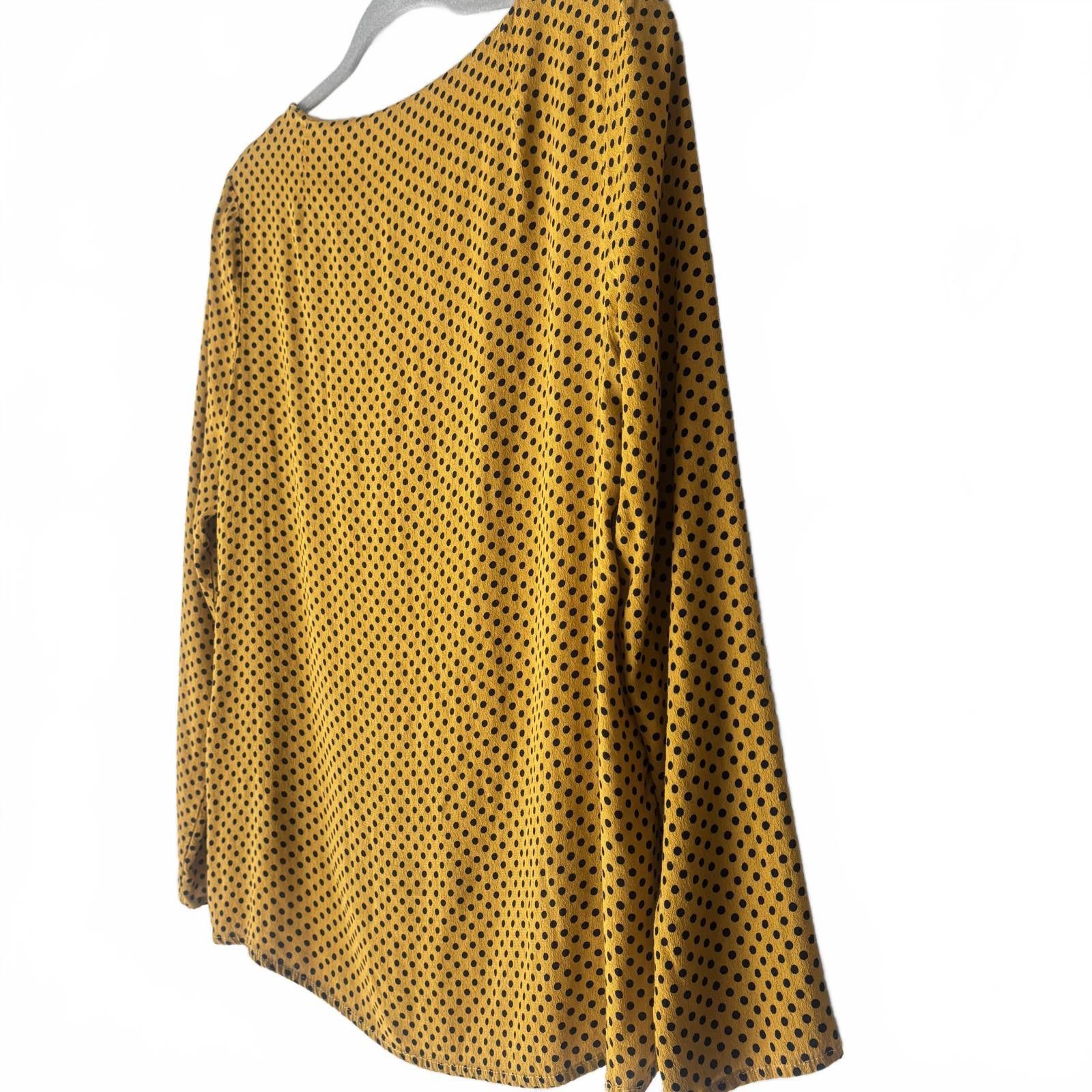 Other Philosophy Mustard Yellow Polka Dot Long Sleeve Blouse Size M / US 6-8 / IT 42-44 - 8 Thumbnail
