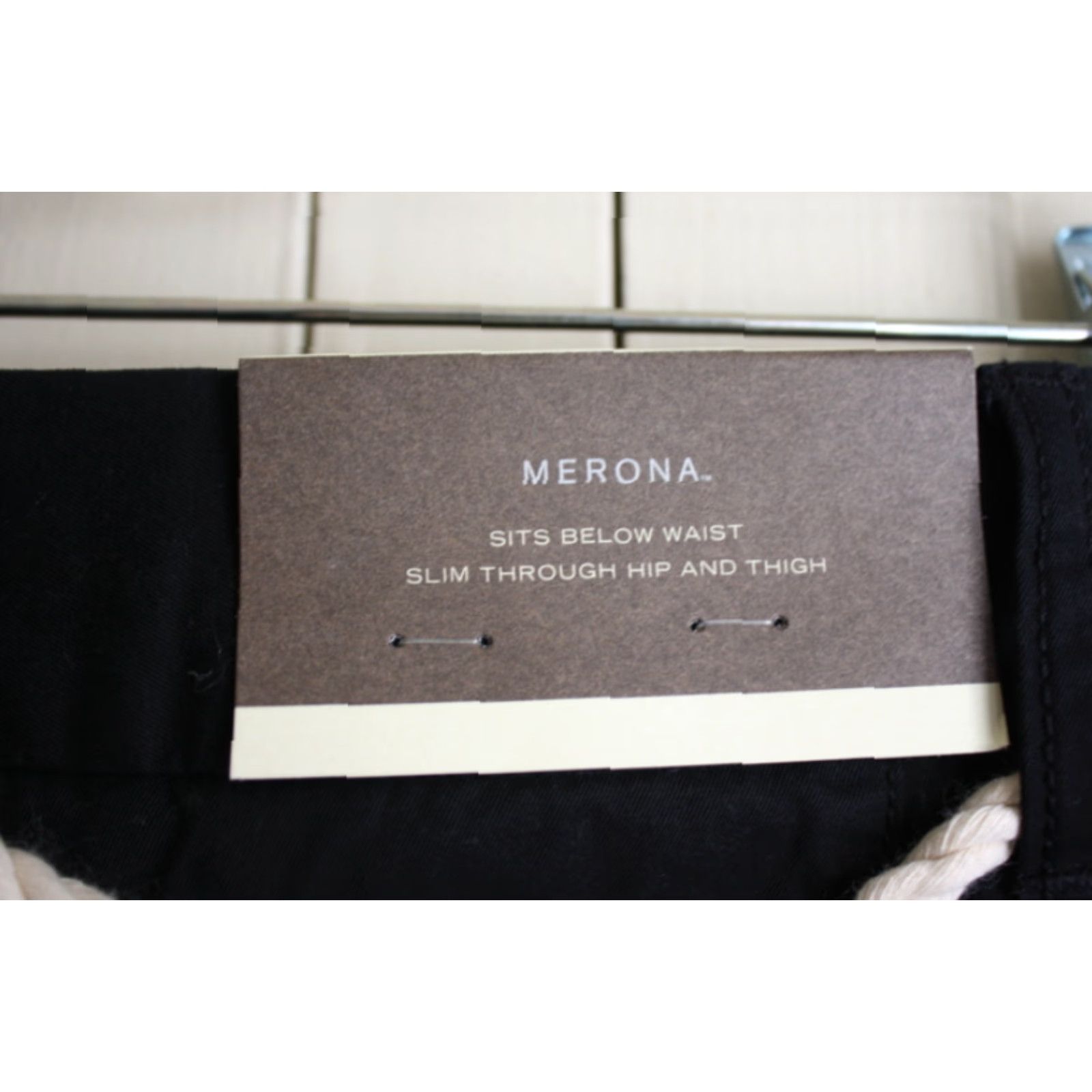Merona Merona Black Casual Shorts size 14 With Cord Belt Sits Below Waist Size 36" / US 14 / IT 50 - 4 Thumbnail
