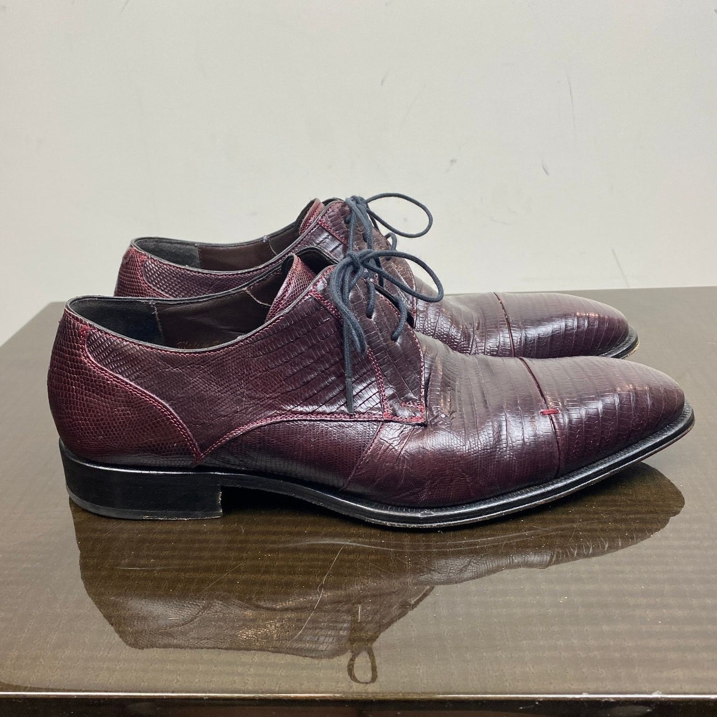 Mezlan Mezlan Valdez Genuine Lizard Cap Toe Derby Oxfords 8M Size US 8 / EU 41 - 3 Thumbnail