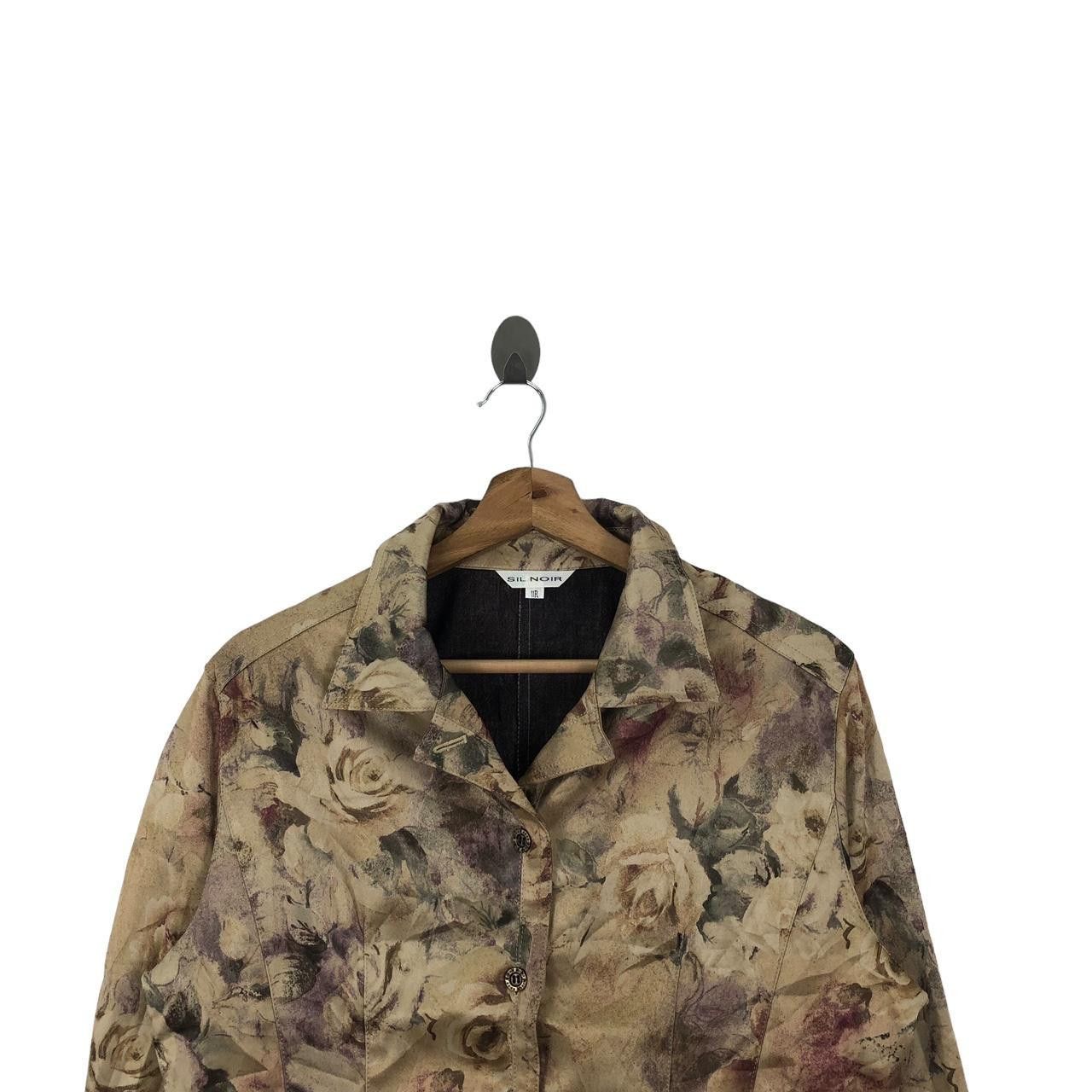 Other Vintage SIL NOIR PARIS Bed Of Roses Floral AOP Jacket Coat Size M / US 6-8 / IT 42-44 - 4 Thumbnail