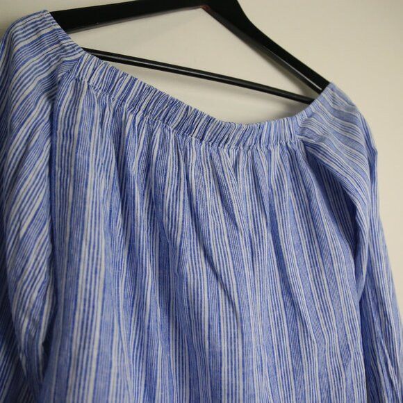 Free People Free People Hello There Beautiful Blue White Stripe Top Size XS / US 0-2 / IT 36-38 - 4 Thumbnail
