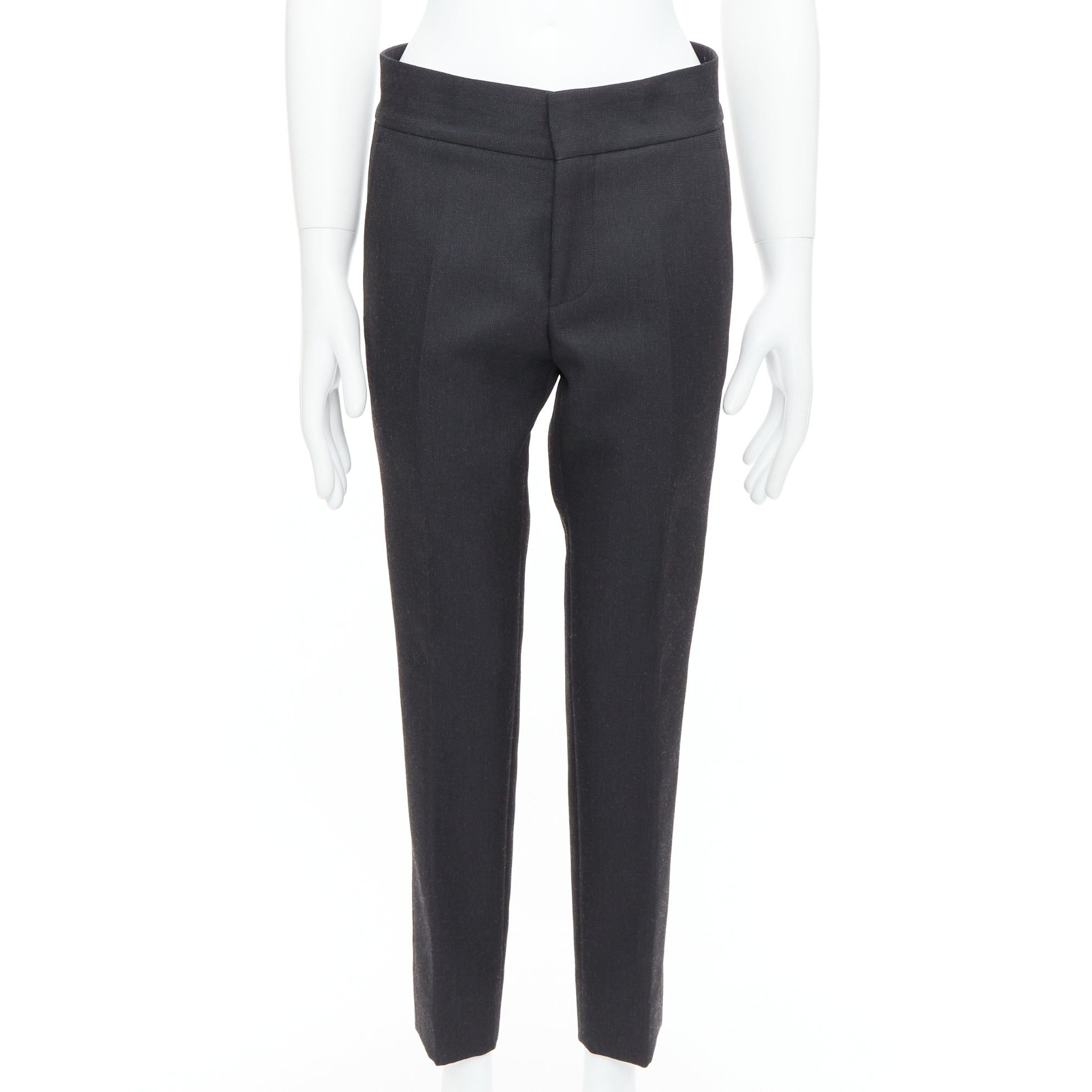 Lanvin LANVIN dark grey cotton blend concealed fly tapered trousers FR44 XS Size US 26 / EU 42 - 1 Thumbnail