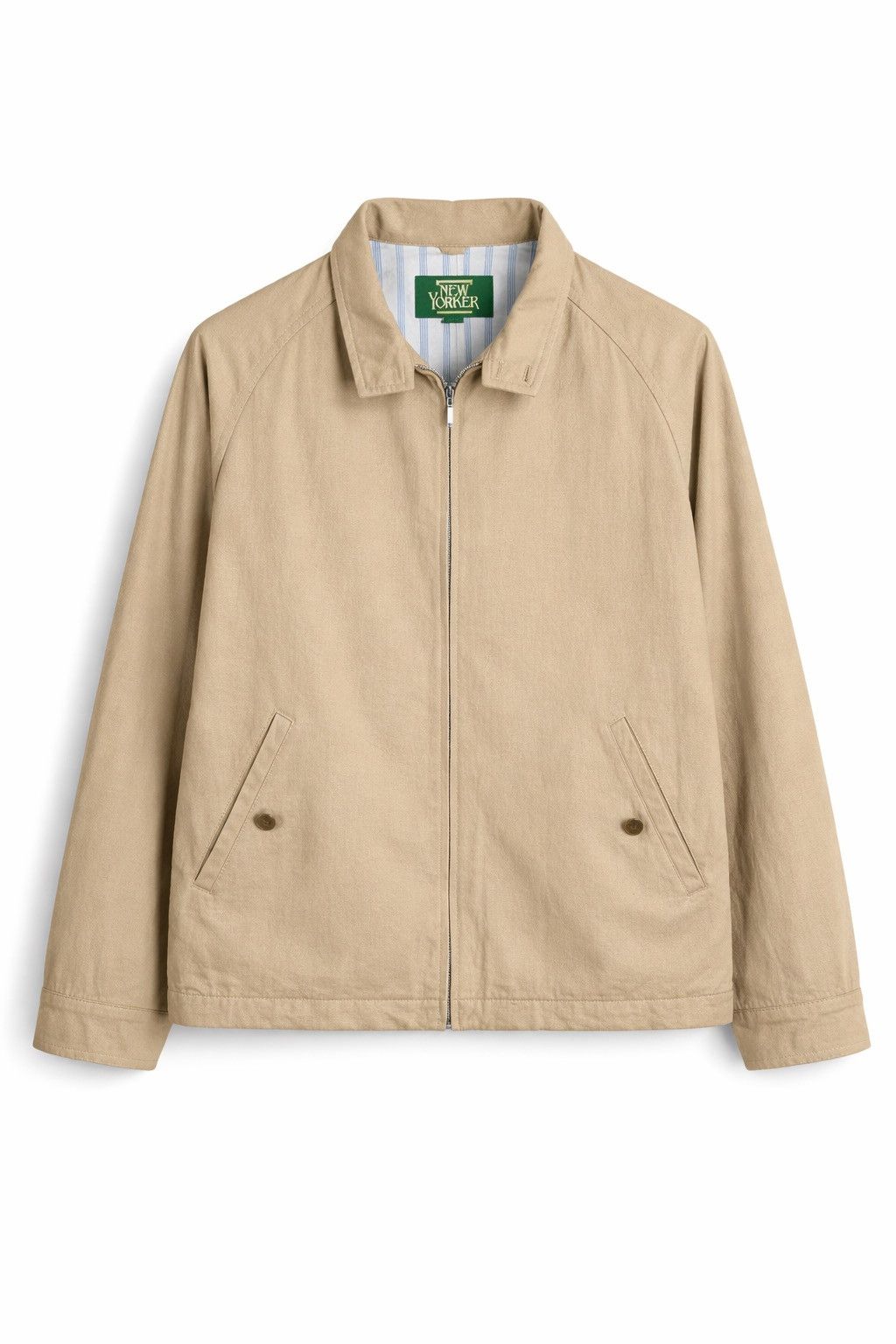 Vintage Vintage New Yorker Beige Zip Jacket – Classic Minimalist Size US M / EU 48-50 / 2 - 1 Thumbnail