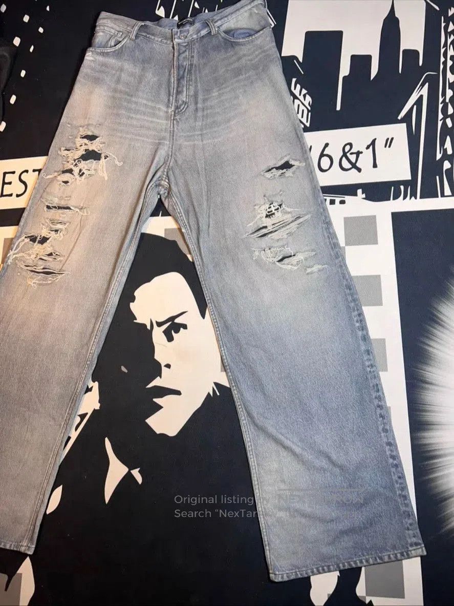 Saint Laurent Paris Balenciaga 21FW Distressed Casual Jeans. Size US 31 - 3 Thumbnail
