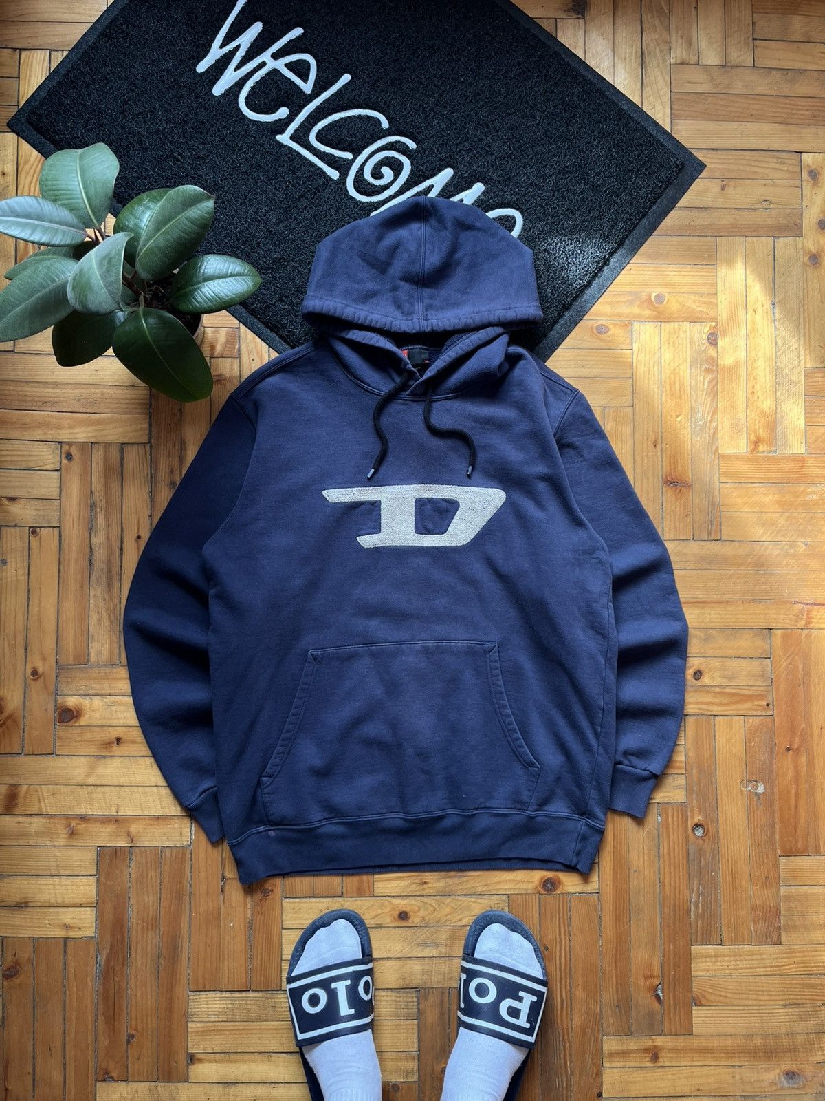 Diesel × Vintage Vintage Diesel Big Logo Avant Garde Blue Hoodie Men's Size US L / EU 52-54 / 3 - 1 Thumbnail
