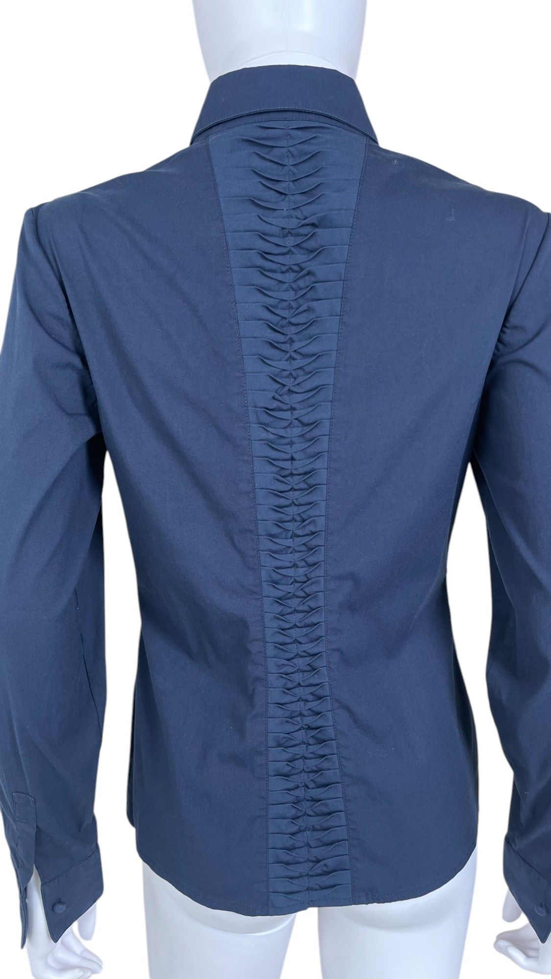 Versace by Donatella Blue Ruffle Shirt Size M / US 6-8 / IT 42-44 - 8 Thumbnail