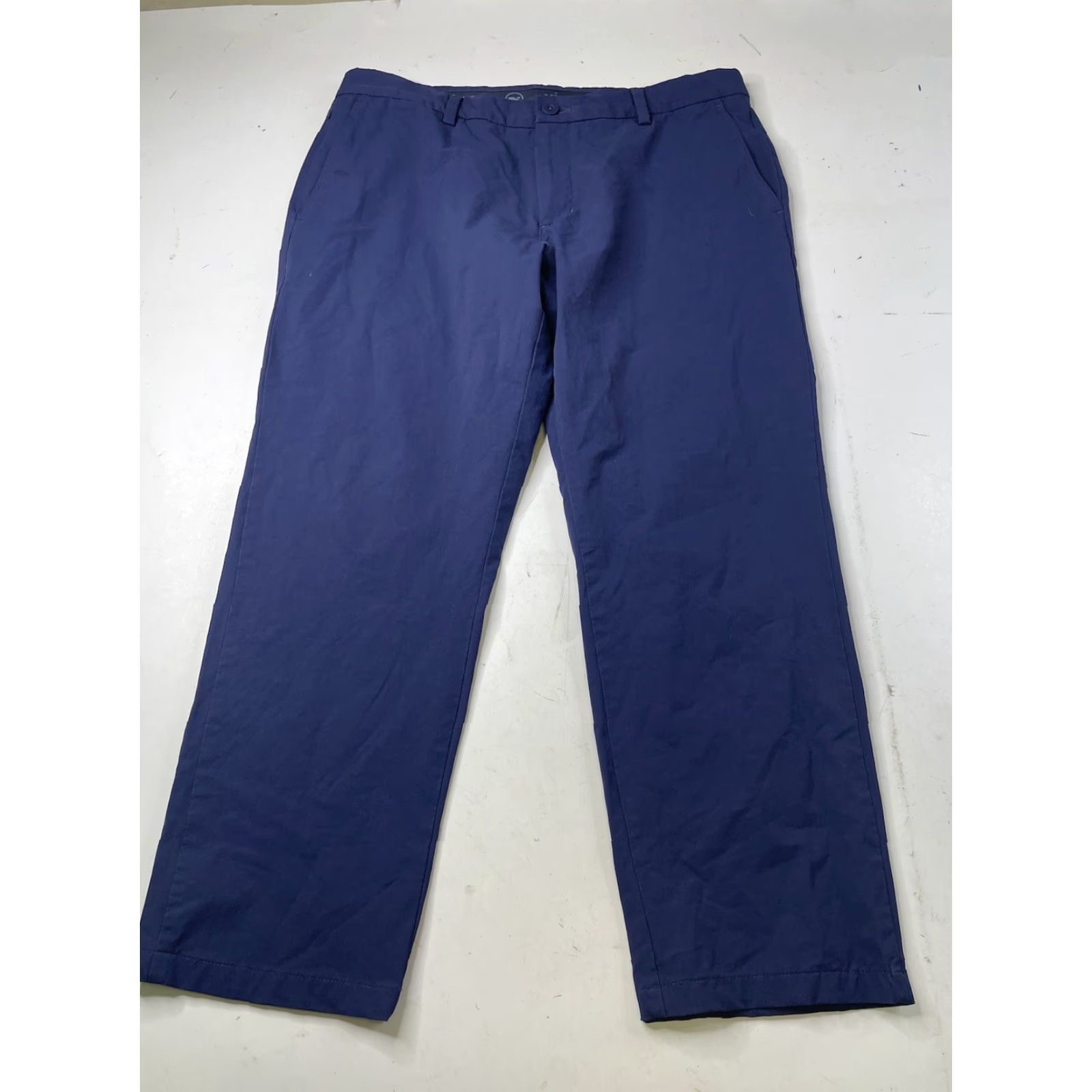 Vineyard Vines Vineyard Vines On The Go Performance Pants Blue Mens Size 35x30 Chino Light Weight Quick Dry Stretch 5-Pocket Belt Loops Flat Front Straight Leg Size US 35 - 4 Thumbnail
