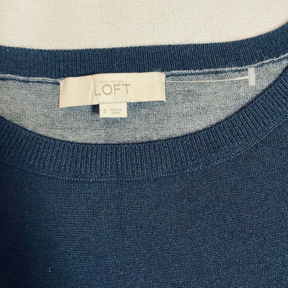 Loft Ann Taylor Loft Wool Blend Colorblock Navy Grey Sweater Siz Size S / US 4 / IT 40 - 7 Thumbnail