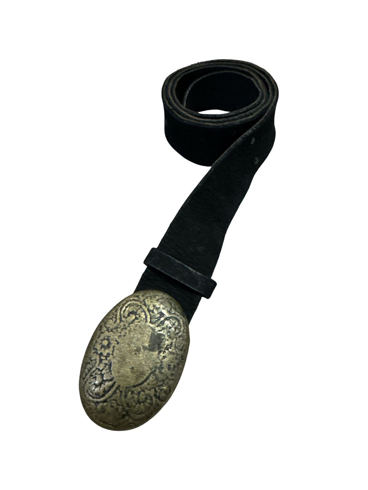 Sportif VINTAGE OVAL ENGRAVED BRASS BUCKLE SPORTIFF BELT Size 32 - 1 Thumbnail
