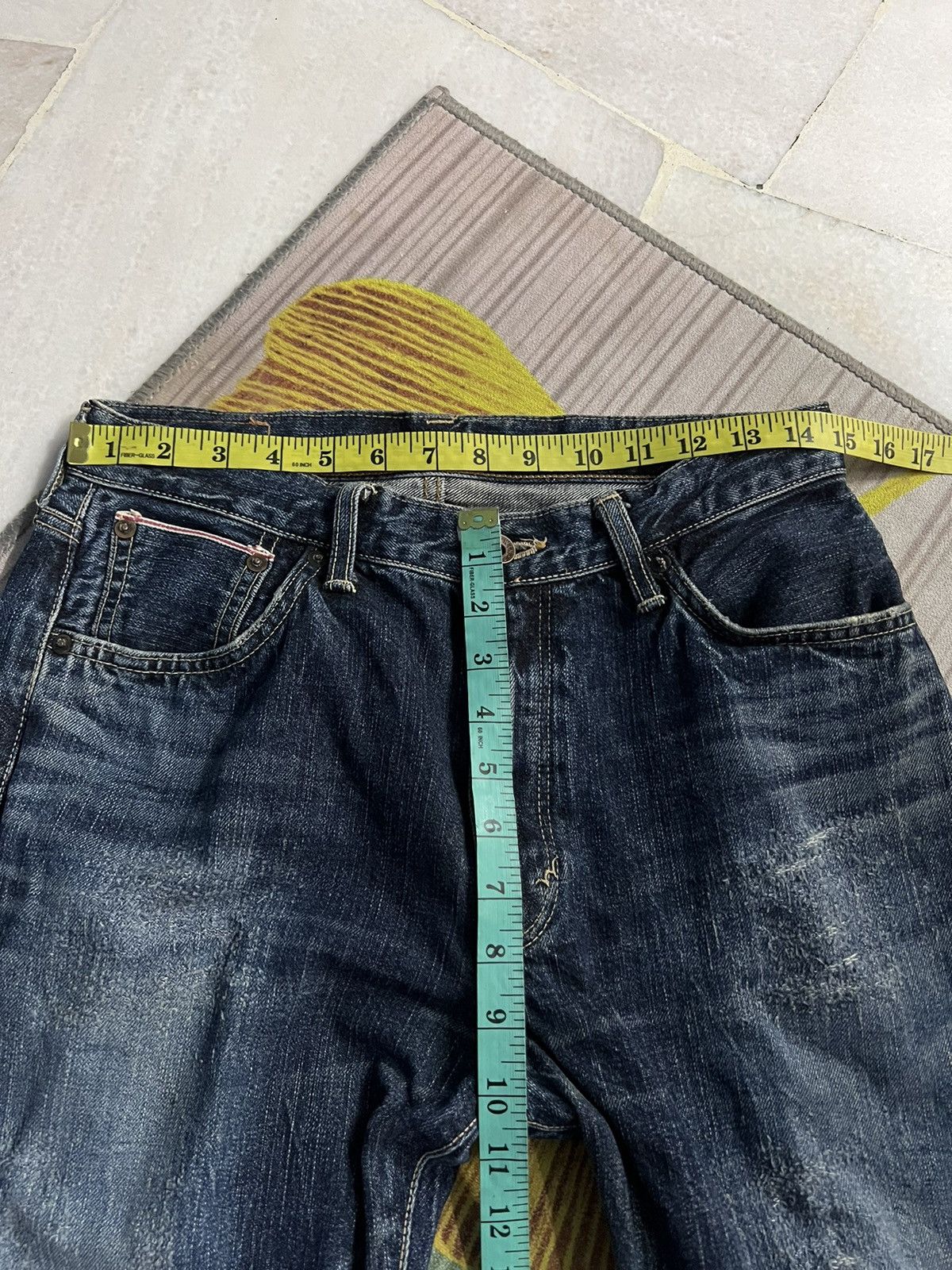 Edwin × If Six Was Nine VINTAGE EDWIN 505s REDLINE DISTRESSED JEANS Size US 29 - 13 Thumbnail