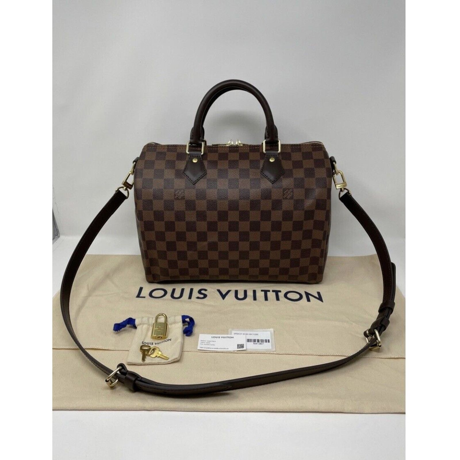 Louis Vuitton Authentic Louis Vuitton Damier Ebene Canvas Speedy 30 Bando Size ONE SIZE - 3 Thumbnail