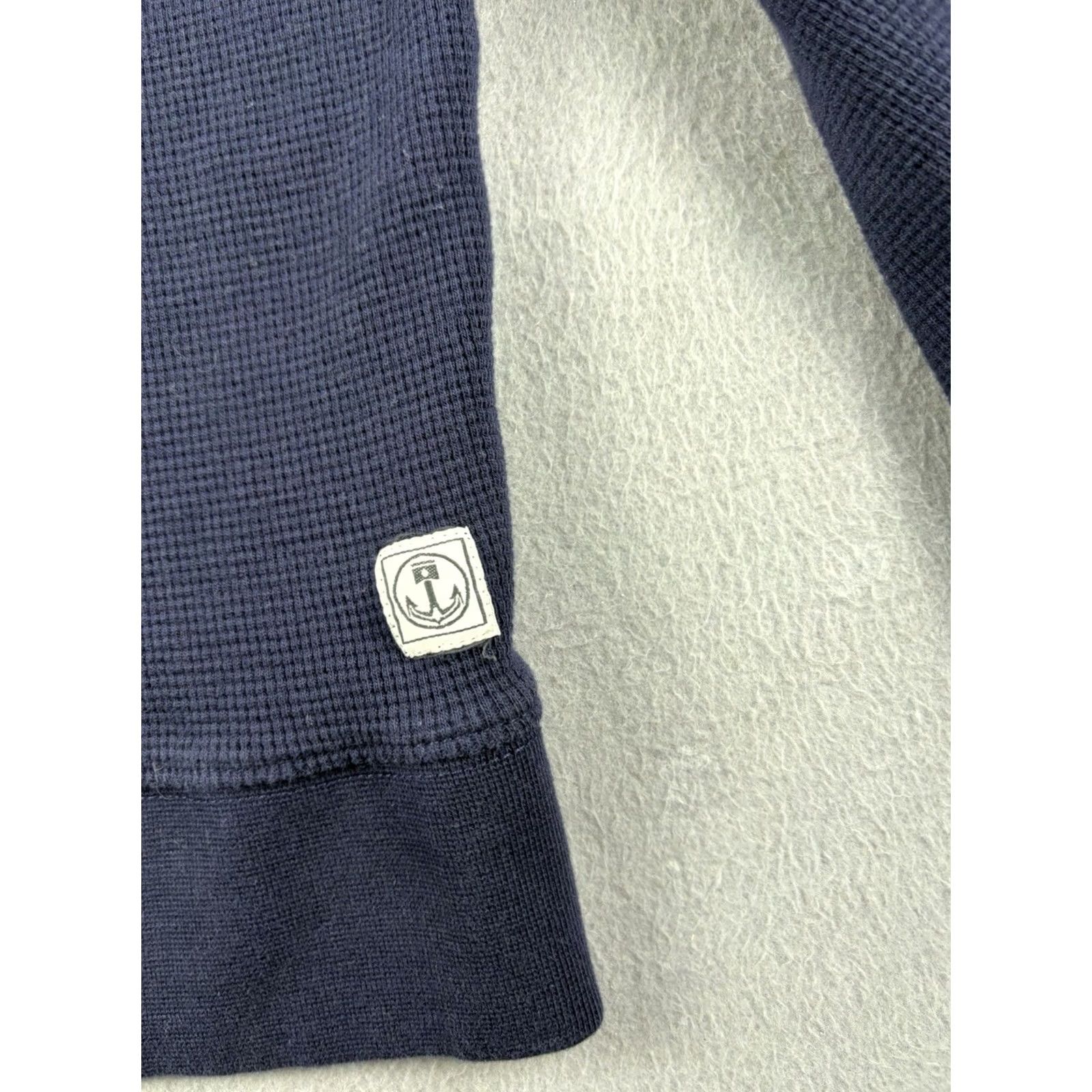 Vintage Iron & Resin Henley Shirt XL Blue Thermal Waffle Knit Long Sleeve Crew Neck Men Size US XL / EU 56 / 4 - 4 Thumbnail