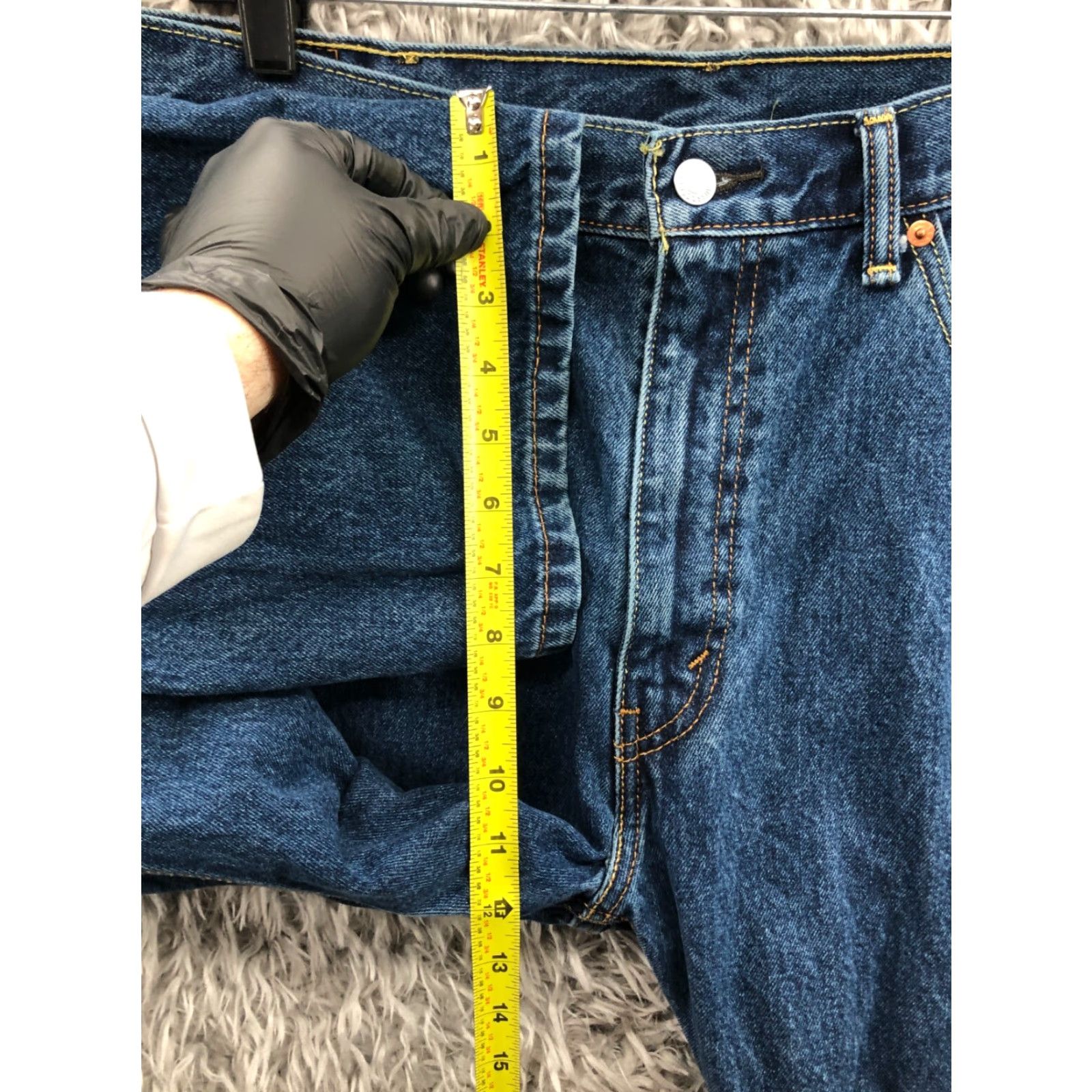 Levi's Levi's 505 Straight Jeans Size 38x30 Mens Mid Rise Medium Wash Blue Size US 38 / EU 54 - 4 Thumbnail
