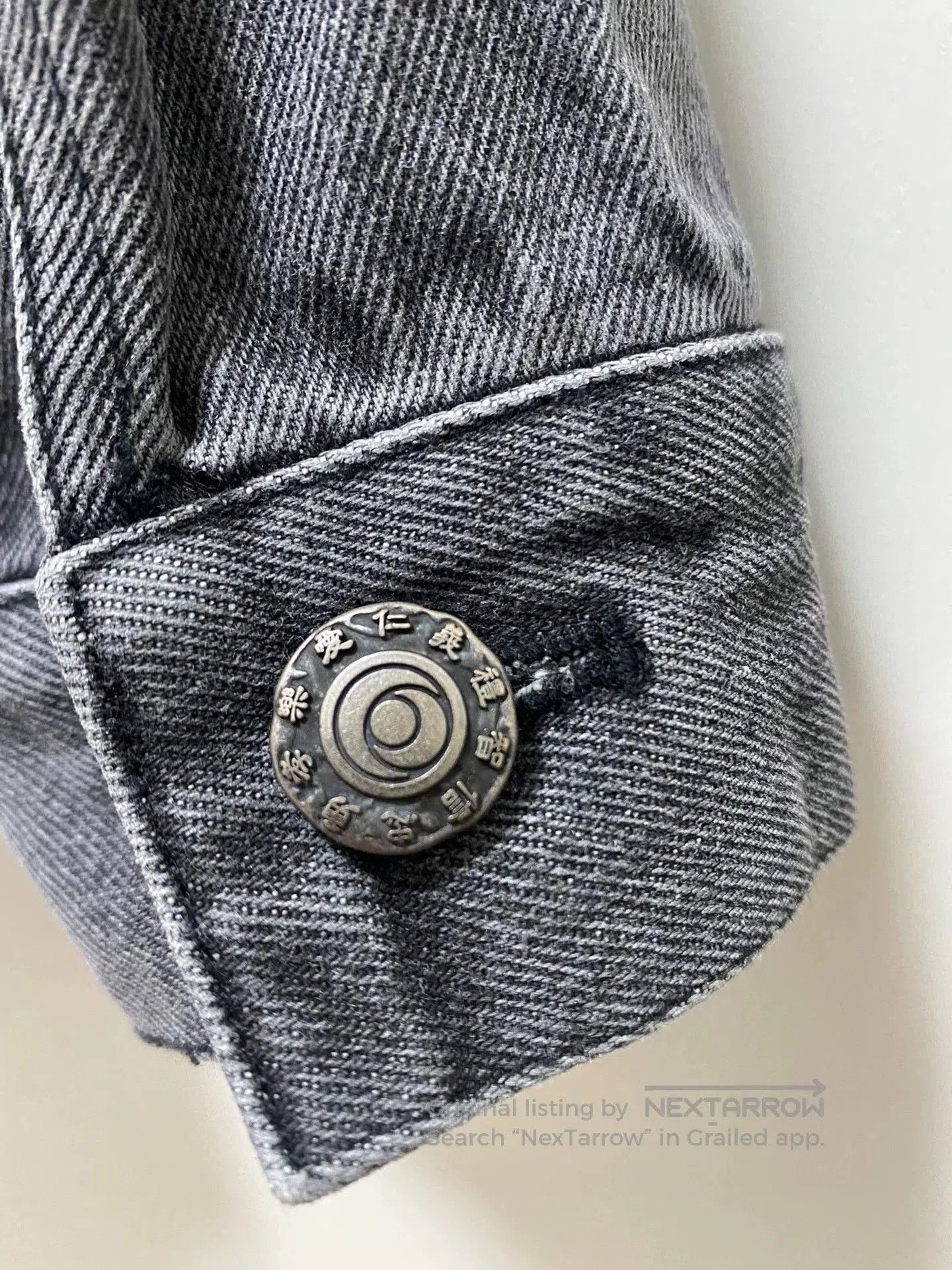 CHENPENG Chinese Style Washed Denim Embroidery Jacket. Size US M / EU 48-50 / 2 - 7 Thumbnail