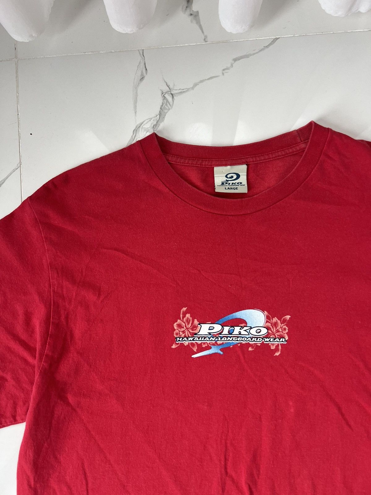 Japanese Brand × Vintage 90’s PIKO HAWAIIAN LONGBOARD WEAR SURF TEE Y2K RARE RETRO Size US L / EU 52-54 / 3 - 5 Thumbnail