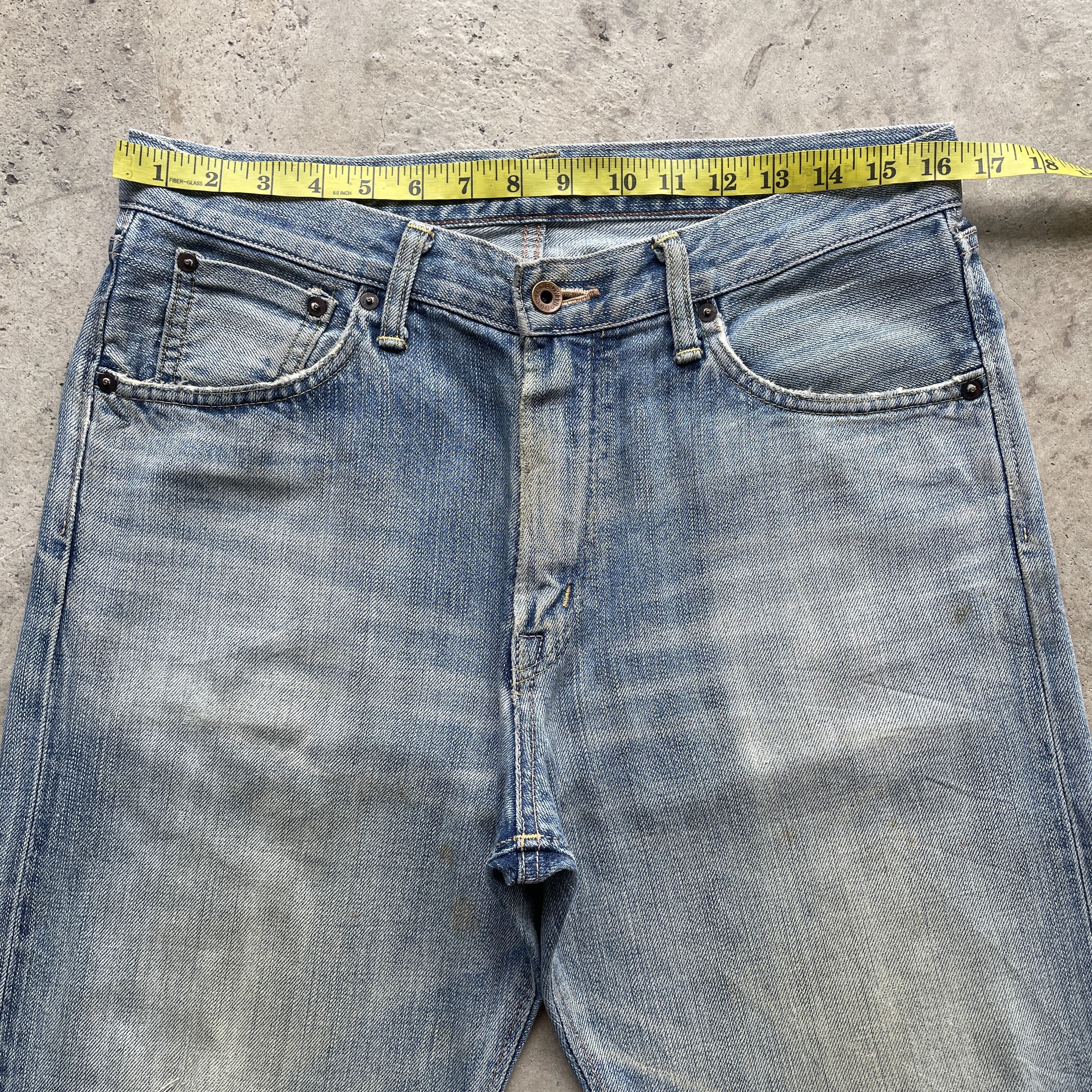 Edwin VINTAGE EDWIN 505 DISTRESSED BAGGY FADED REDLINE JEANS PANTS Size US 33 - 5 Thumbnail