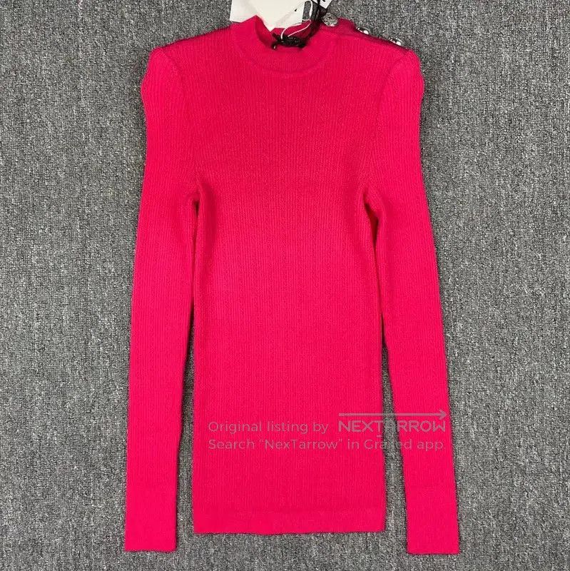 Balmain Balmain Pink Ribbed Women's Sweater . Size S / US 4 / IT 40 - 1 Thumbnail