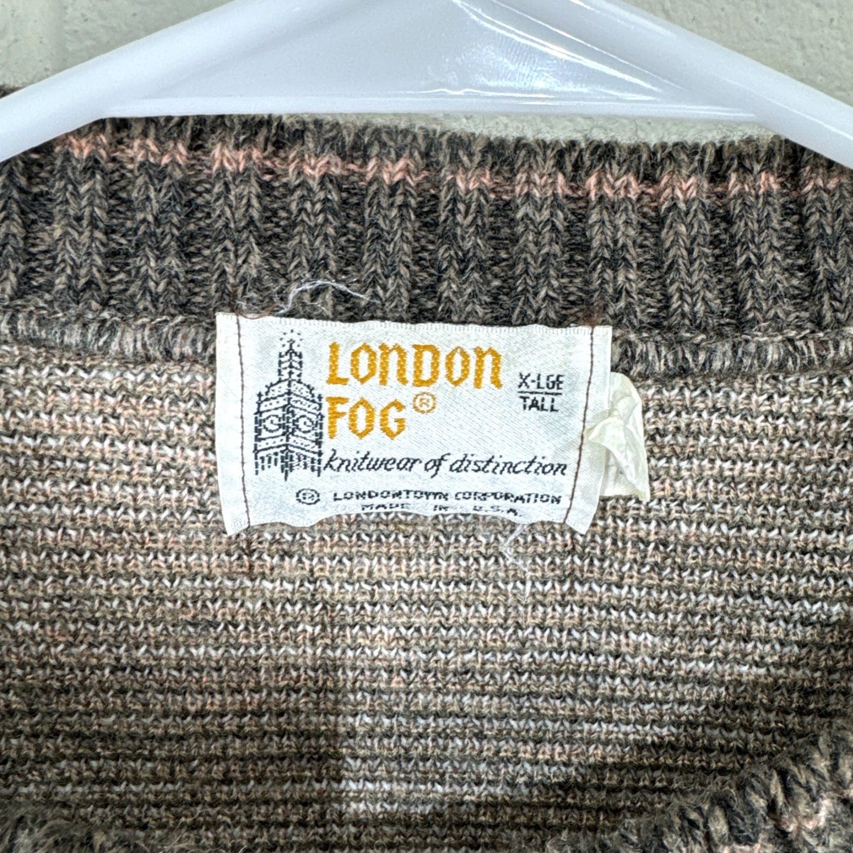London Fog VINTAGE London Fog Sweater Mens XL Brown Knit Pullover Geometric 90s Lounge Casual Travel Heavyweight Wool Acrylic Crew Neck Long Sleeve Logo Cropped? Size US XL / EU 56 / 4 - 2 Thumbnail