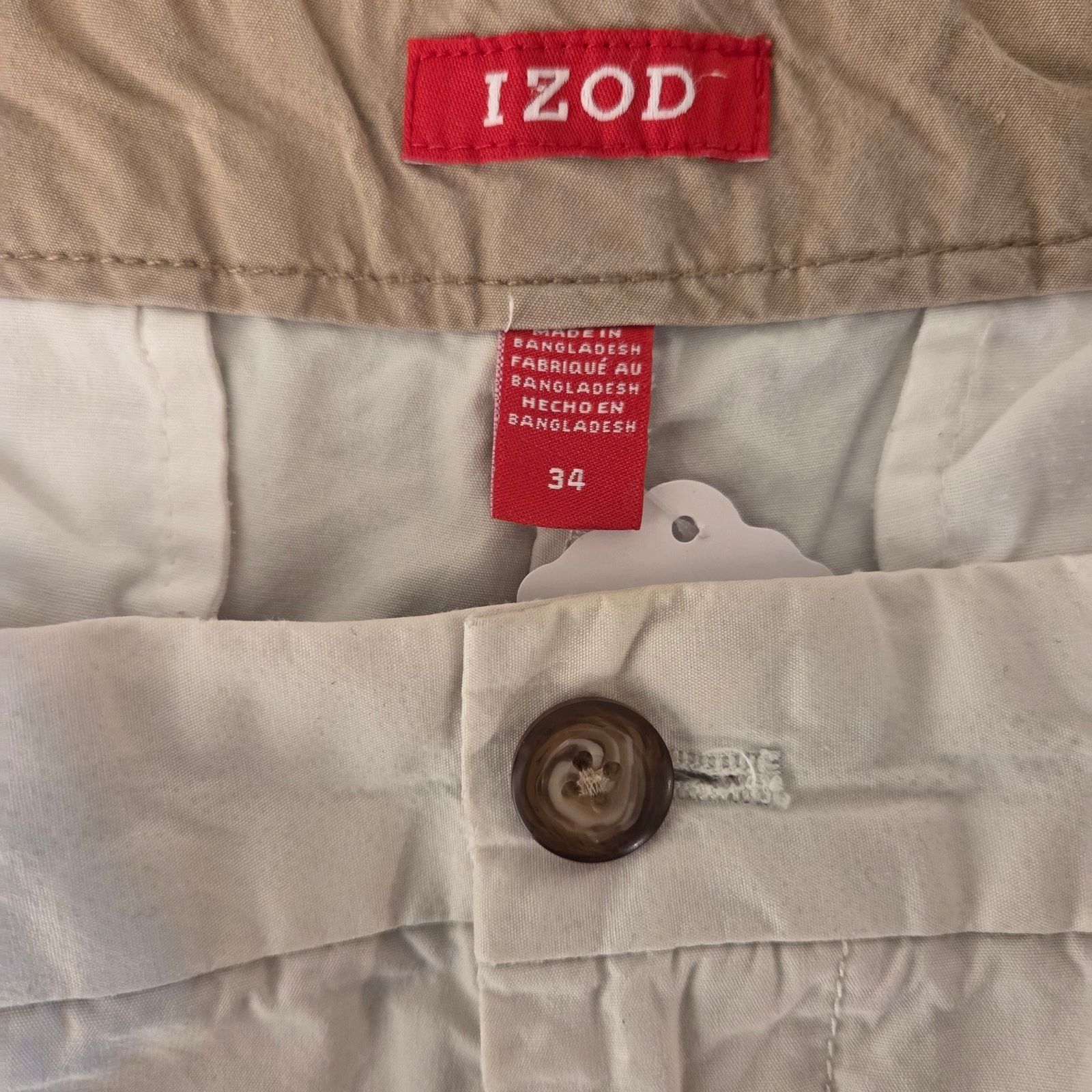 Izod Izod Men's Size 34 Khaki Shorts - Classic Style Size US 34 / EU 50 - 5 Thumbnail