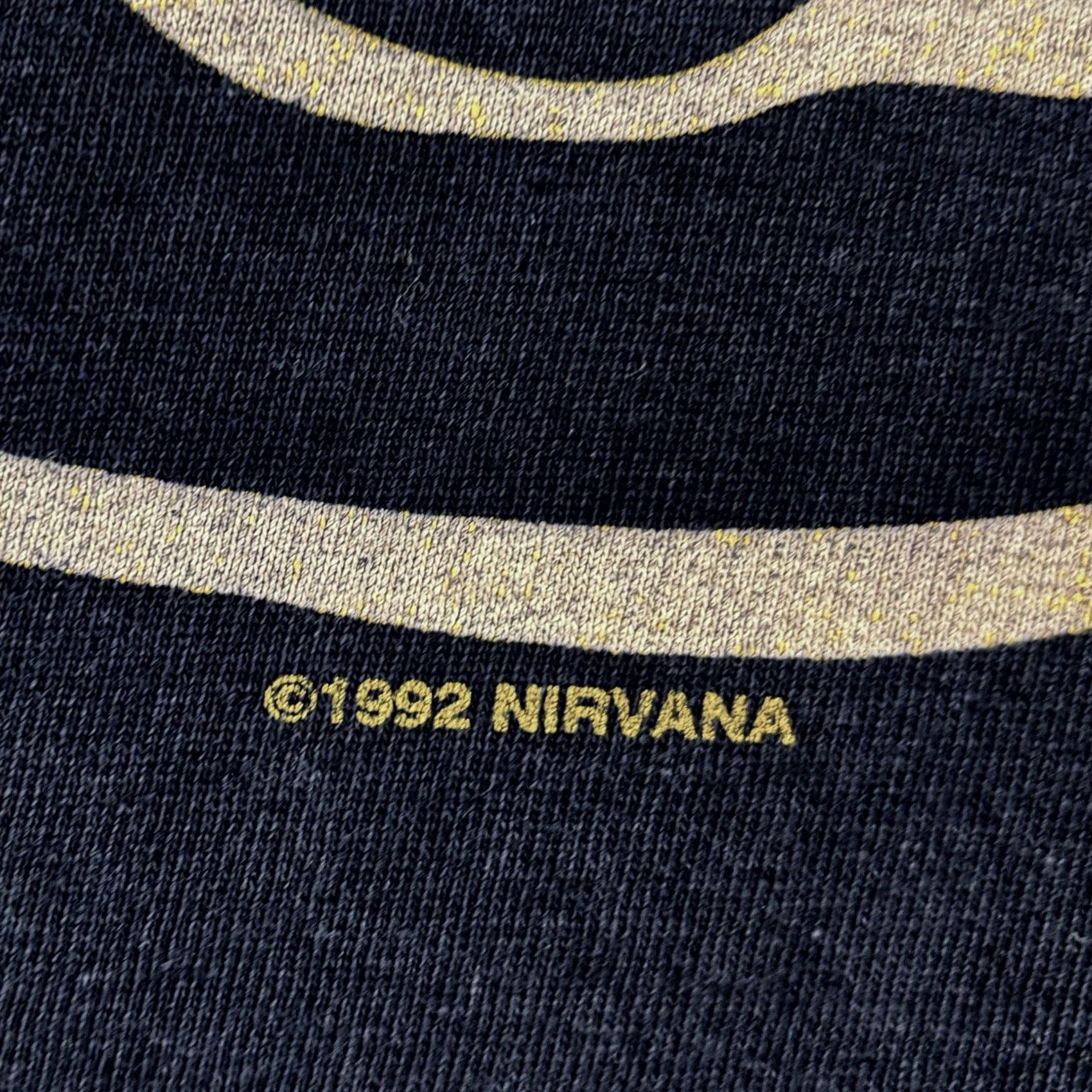 Gildan VINTAGE Nirvana T Shirt Gildan Dark Navy Smiley 1992 Grunge Size M Mens Size US M / EU 48-50 / 2 - 6 Thumbnail