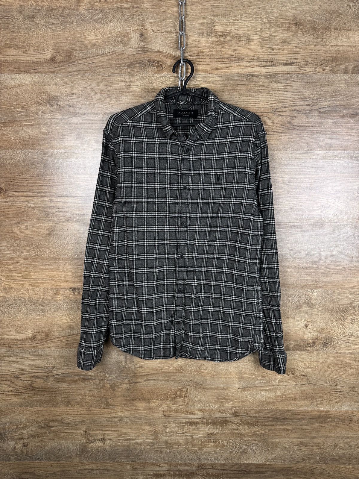 Allsaints Mens Vintage AllSaints AMOS LS SHIRT button up flannel grey Size US S / EU 44-46 / 1 - 1 Thumbnail