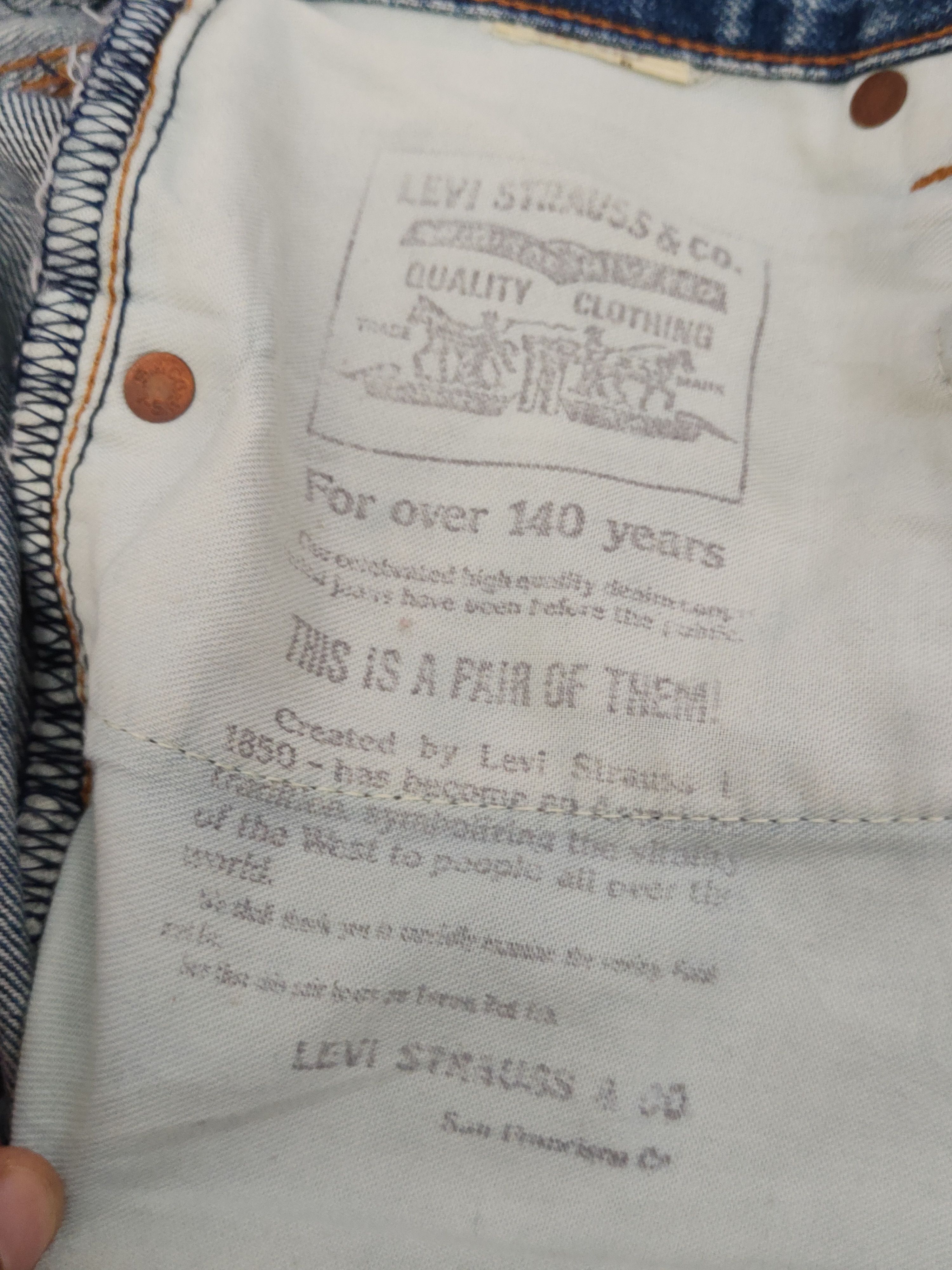 Levi's 502 Levi's big E Selvedge Ripped denim Jeans #W2261 Size US 30 / EU 46 - 15 Thumbnail