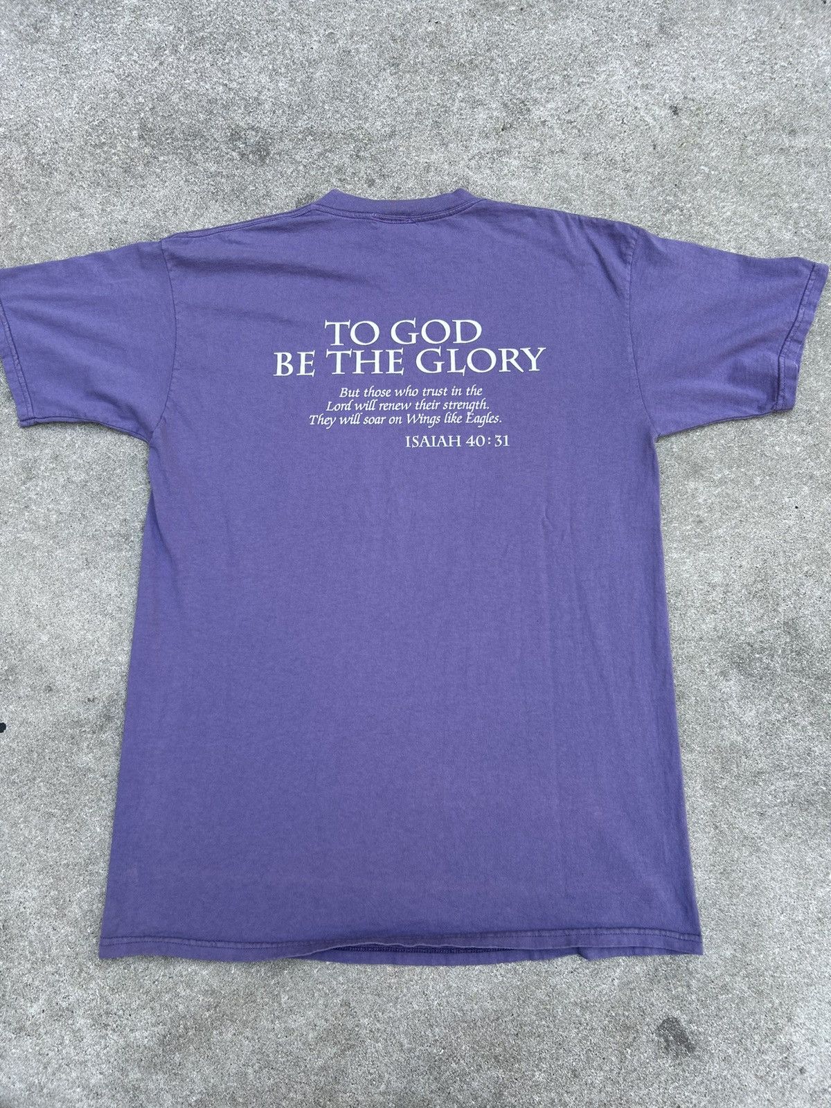 Vintage Eagles Nest Bible Camp vintage late 90s purple t-shirt Size US XL / EU 56 / 4 - 2 Thumbnail