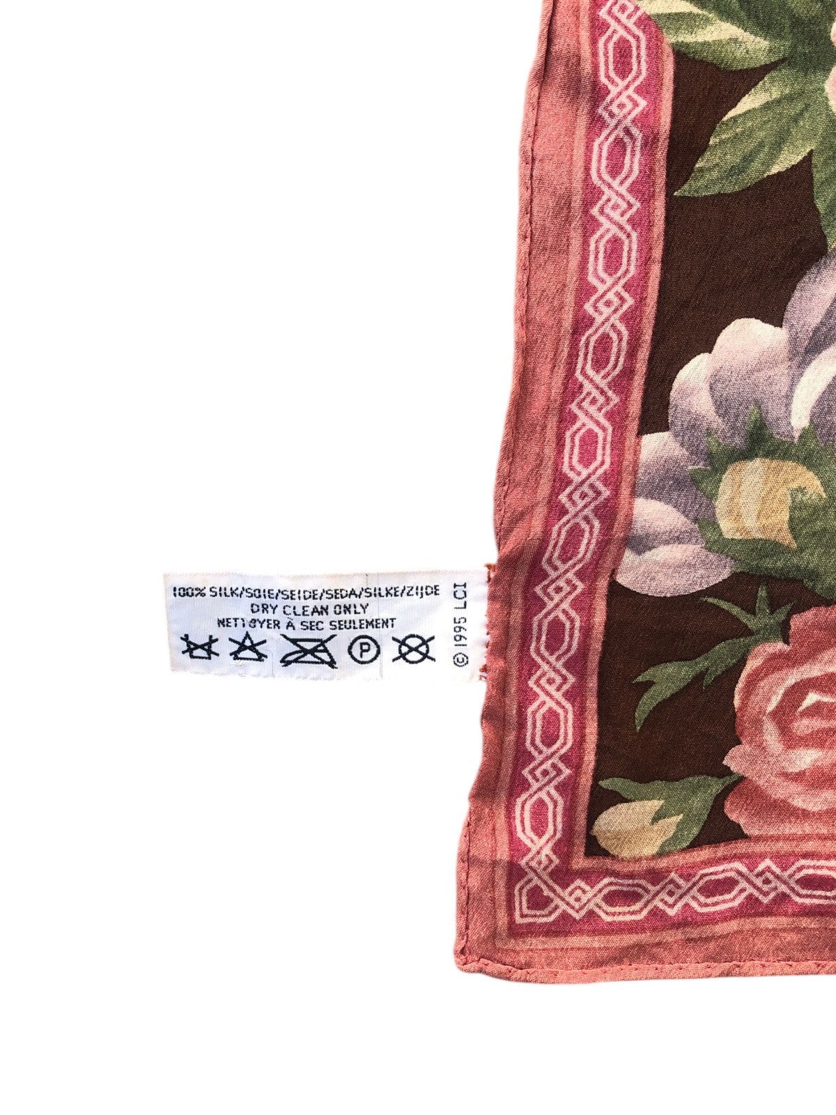 Liz Claiborne Vintage Liz Claiborne Silk Floral Scarf Roses And Peonies Size ONE SIZE - 5 Thumbnail