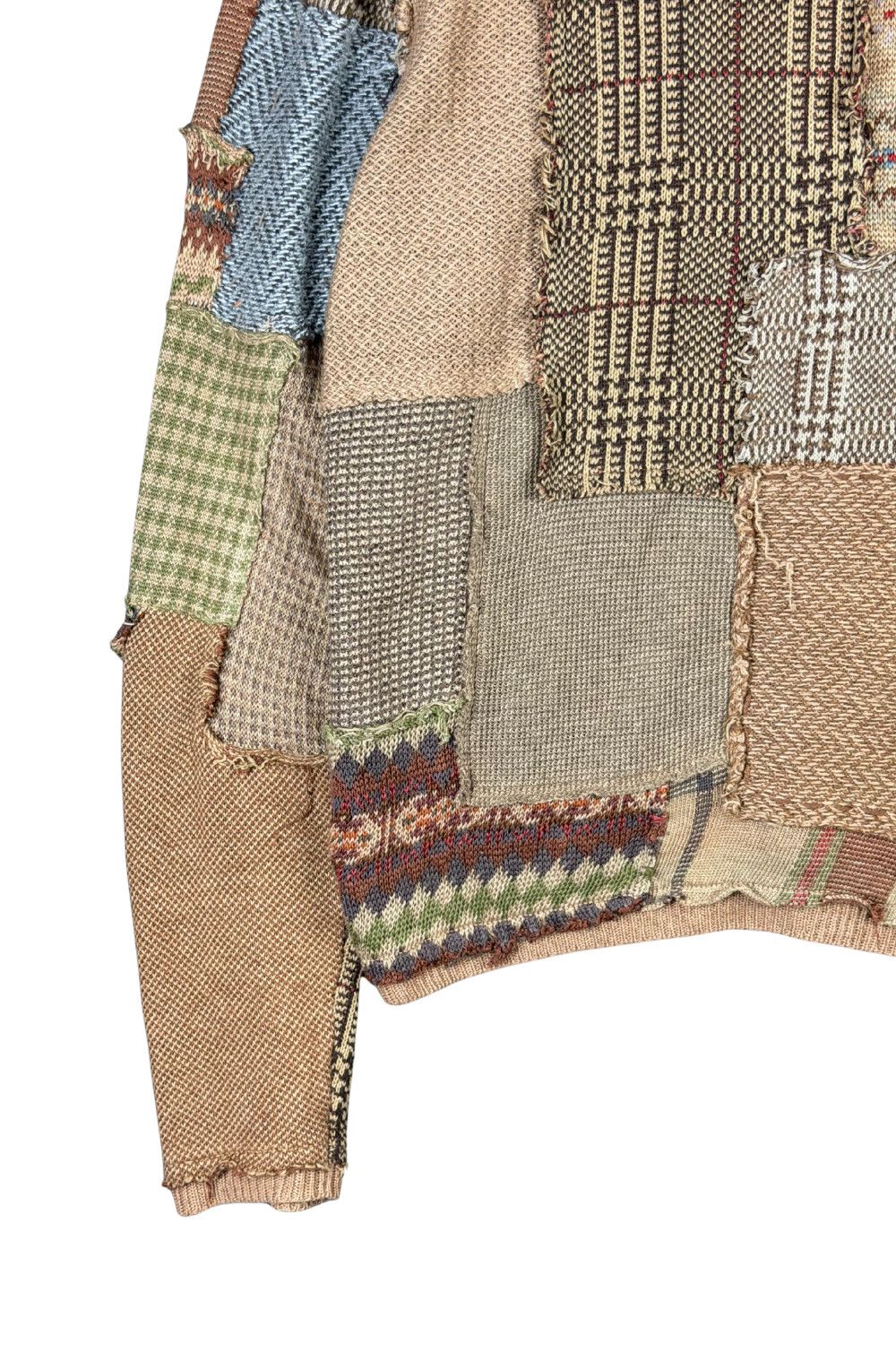 Polo Ralph Lauren ss05 Ralph Lauren Patchwork Tweed Cardigan – Early 2000s Size US L / EU 52-54 / 3 - 9 Thumbnail
