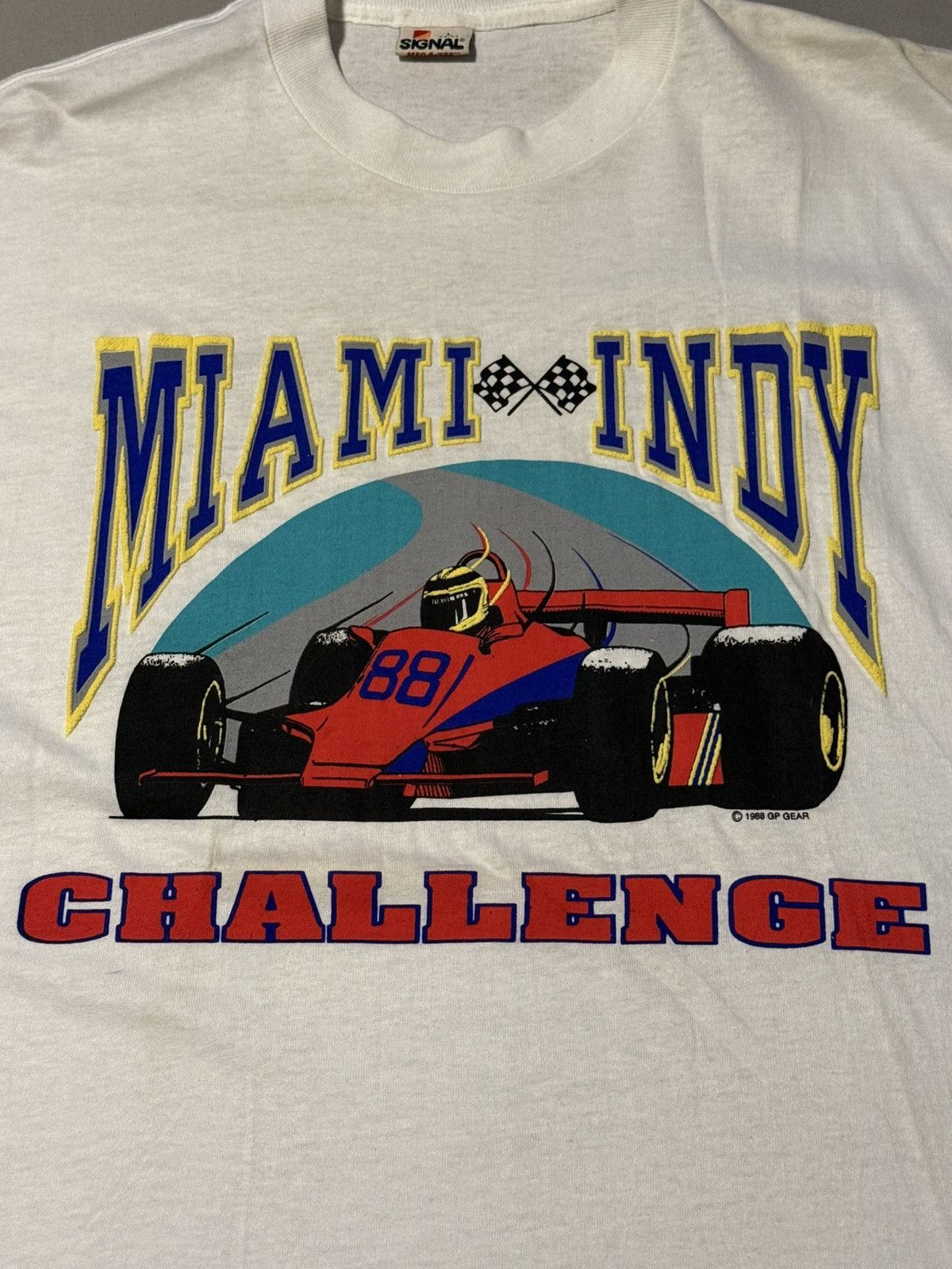 Vintage Vintage Miami Indy Challenge 1988 Signal Mega-Tee T-Shirt Size US L / EU 52-54 / 3 - 5 Thumbnail